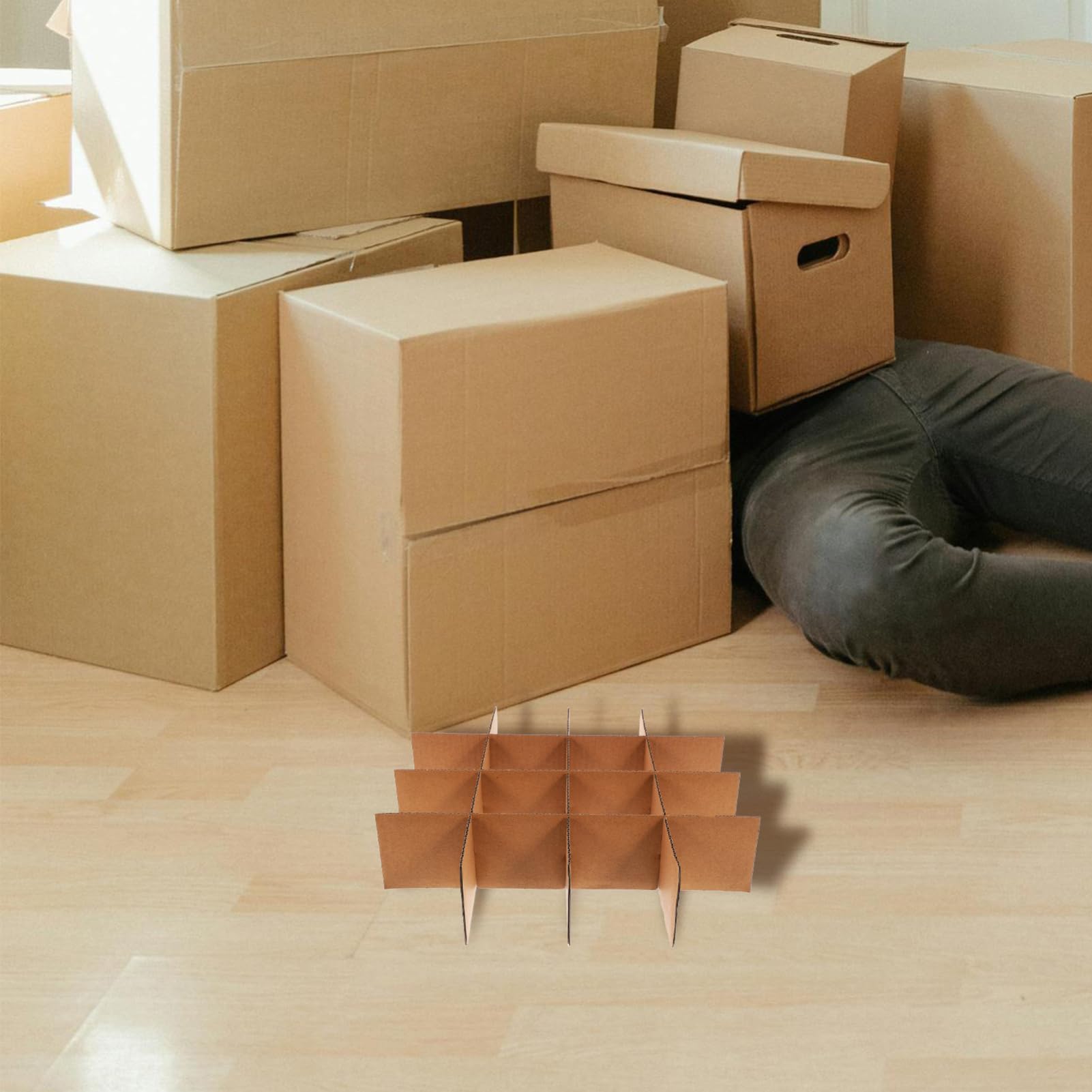 Gatuida Cardboard Dividers for Boxes: 24pcs Glass Dividers for Moving Boxes Shipping Box Partition Moving Glassware Packaging for Ornaments and Wine Glass Protection - Image 4