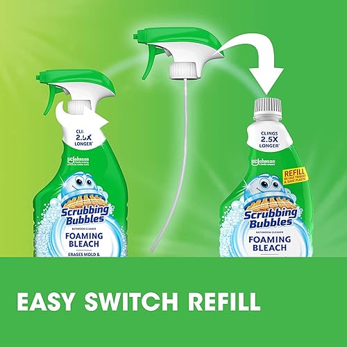 Miniatura 7 de Scrubbing Bubbles Limpiador de baño con blanqueador espumoso, botella de repuesto, 32 oz (paquete de 4) 4