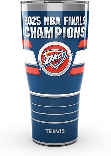 Tervis Traveler NBA Oklahoma City Thunder 2025 NBA Finals Champions Hecho en Estados Unidos, vaso aislado de doble pared mantiene las bebidas frías