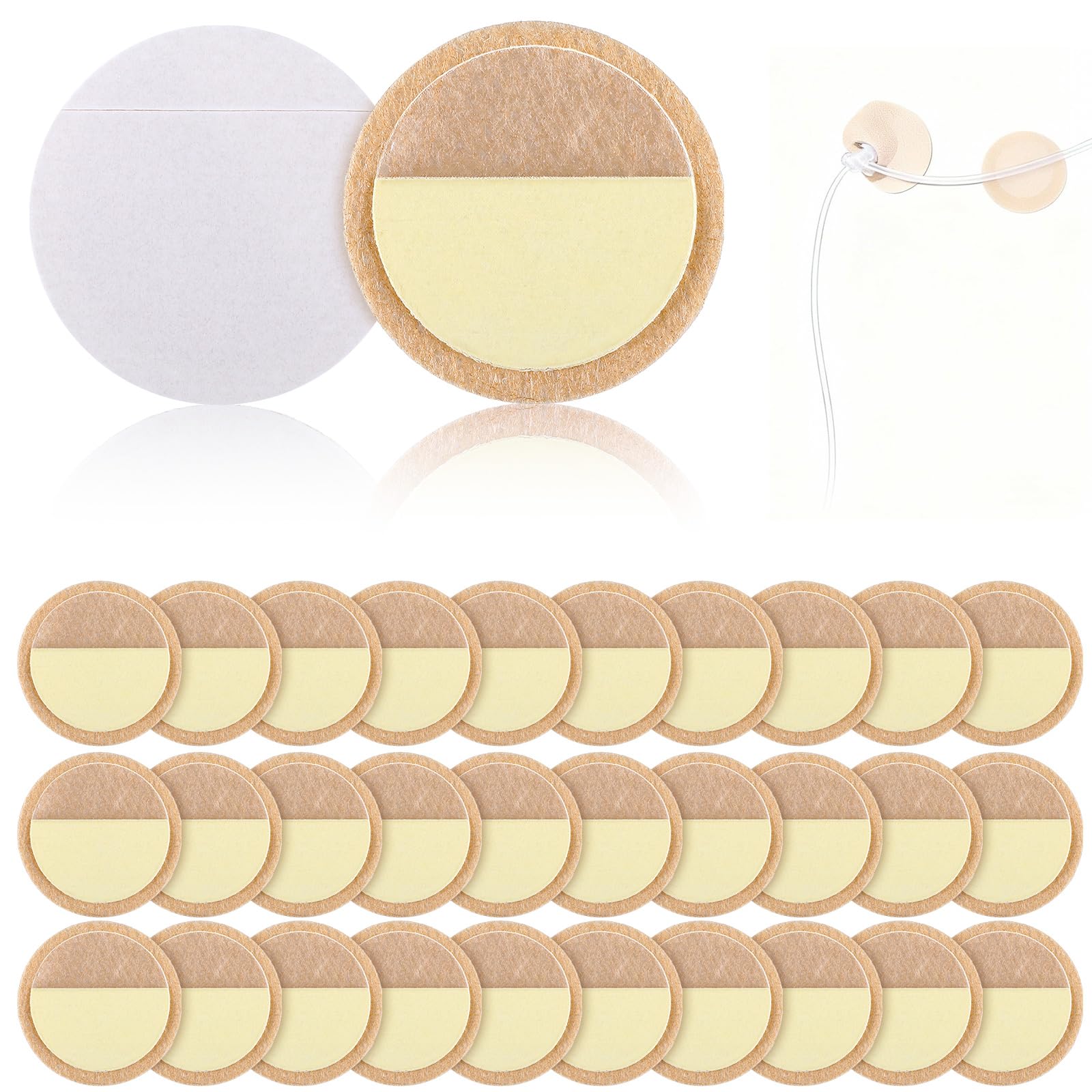Photo 1 of Nuanchu Gentle Adhesive Grip Skin Fixation Nasal Cannula Adhesive Pads 30 Pair Beige