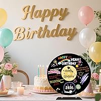 Vista 7 de REEGII Libro de invitados de cumpleaños estilo disco de vinilo para decoraciones de cumpleaños, póster grande de 11.6 x 11.6 pulgadas con 12