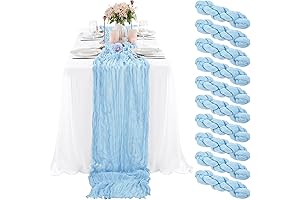 10 Pcs Baby Blue Baby Blue Table Runner 10FT,