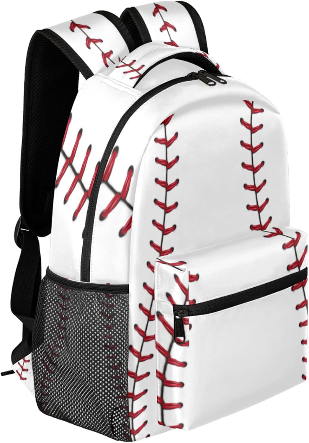 Baseball Ball Print Pattern Large Backpack Rucksack Book Bag Travel Hiking School Bag for Adult Boys Girls - Image 2