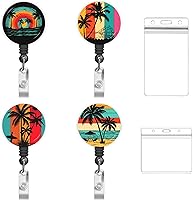 Vista 1 de Carrete de identificación con clip retráctil, carrete de clip de cocodrilo para enfermera con soporte vertical transparente para tarjeta