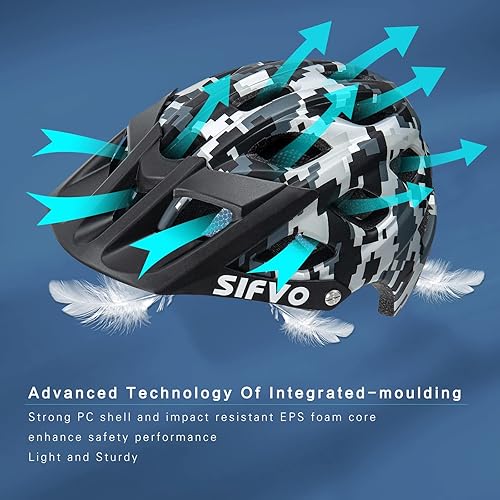 Miniatura 3 de Casco de bicicleta para niños, casco de bicicleta para niños y niñas de 8 años en adelante, con visera fresca, casco de bicicleta para niños, casco