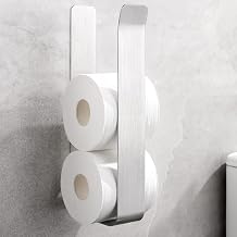 Toilet Paper Holder without Drilling, Self-Adhesive Wall Mounted Toilet Paper Holder for 3 Rolls, Toilet Paper Holder, Silver