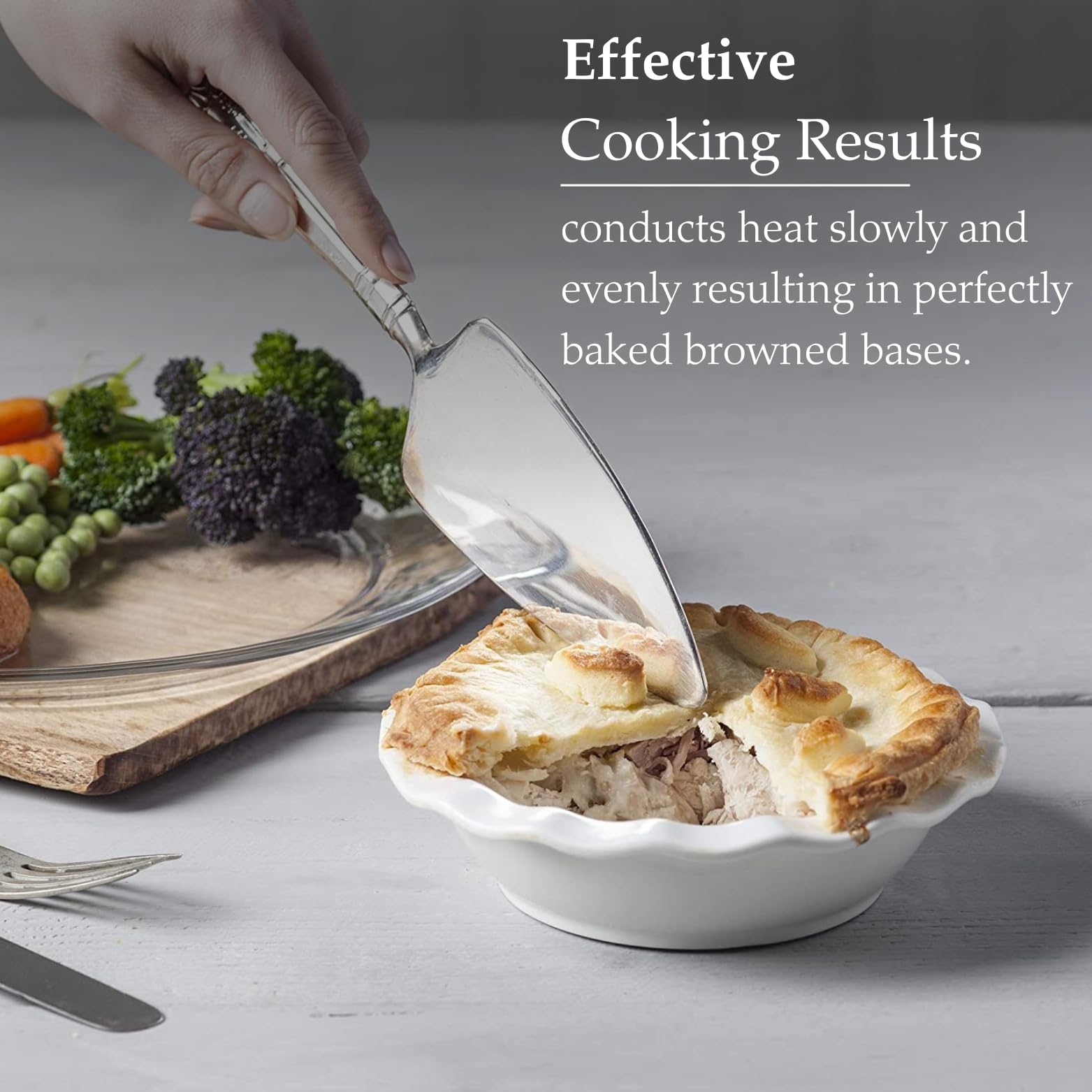 WM Bartleet & Sons 1750 White Porcelain Crinkle Rim Pie Dish Set - Deep Dish For Baking & Serving