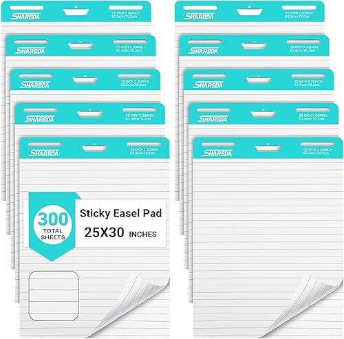 Almohadilla de caballete adhesivo forrada, 25 x 30 pulgadas, papel de gráfico giratorio para profesores, papel de caballete autoadhesivo grande,