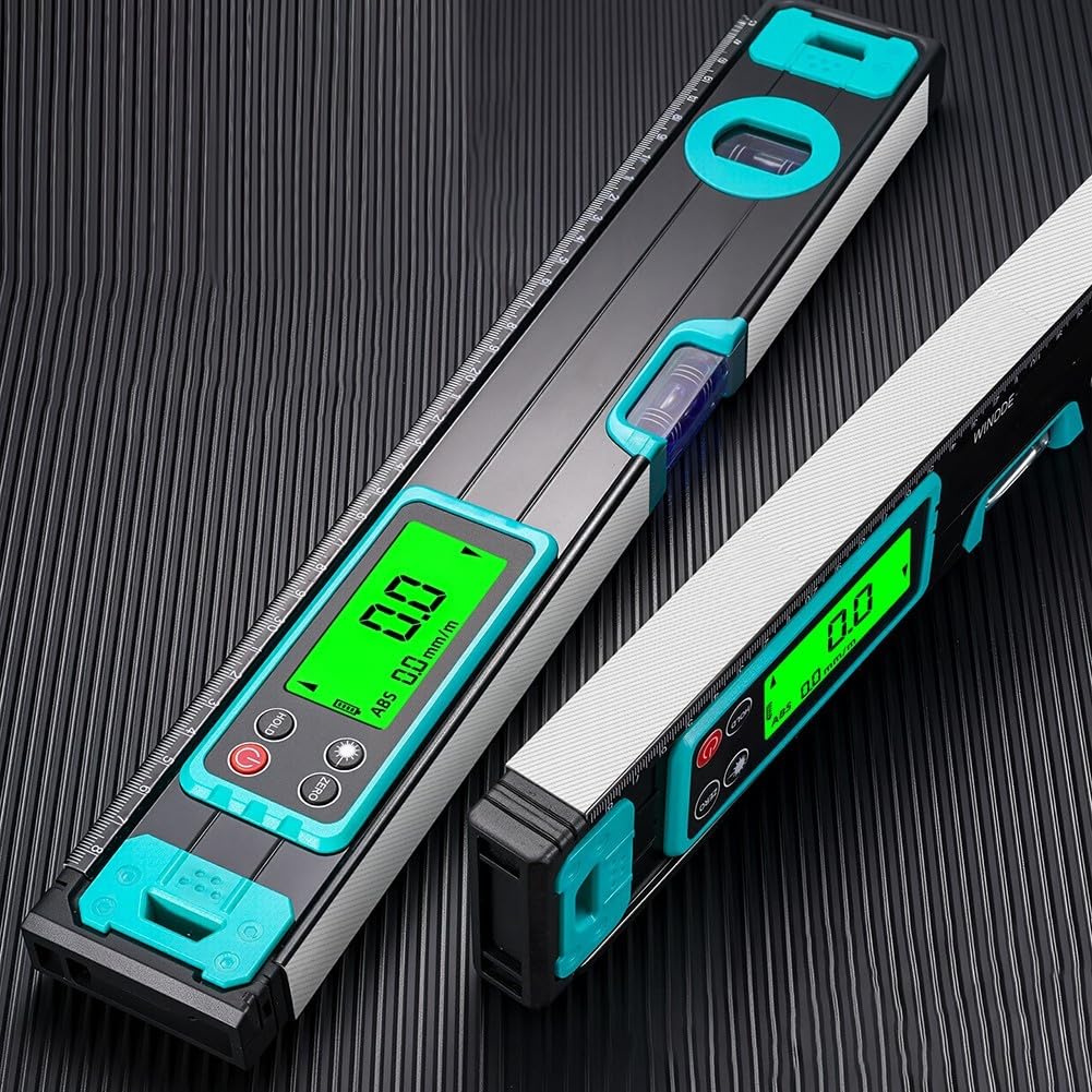 Regla de nivel digital de 300 mm, con pantalla LCD y medición de ángulo, 200/300/400 mm, material ABS, apagado automático, alerta de sonido para construcción e ingeniería