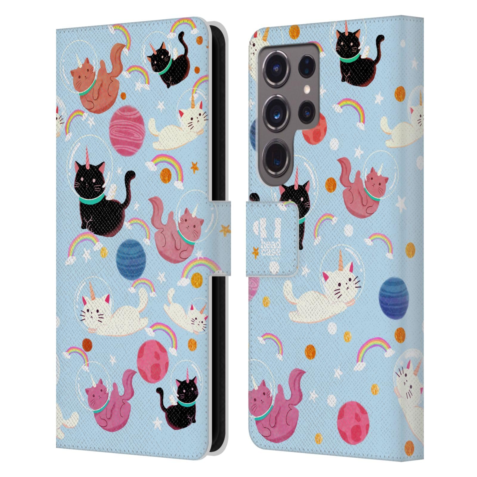 Funda Galaxy S24 Ultra tipo libro para el día a día con estampado original de gatos 7