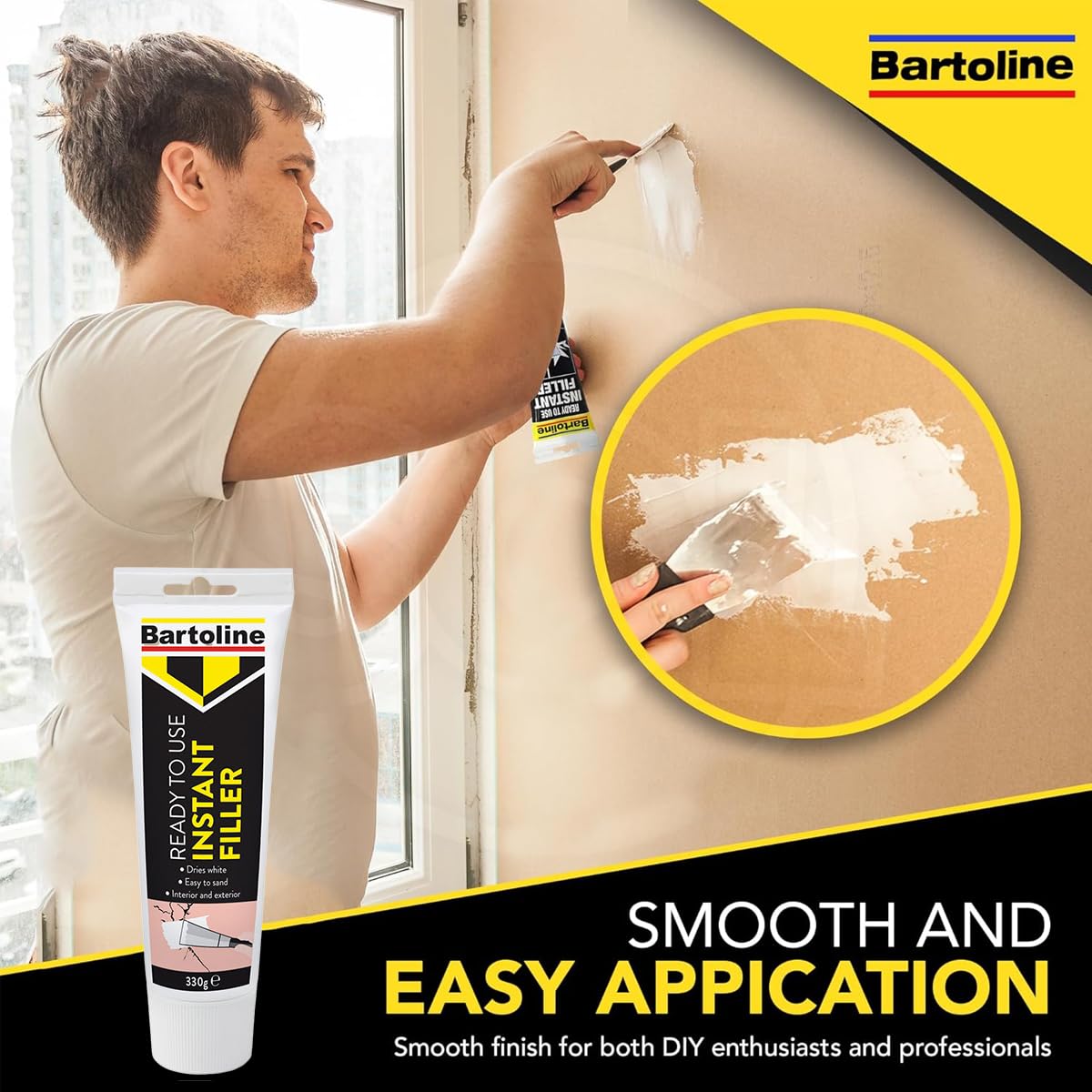 Plaster, Wood & Wall Filler 330g + 3" Filling Tool & Sandpaper - Image 3