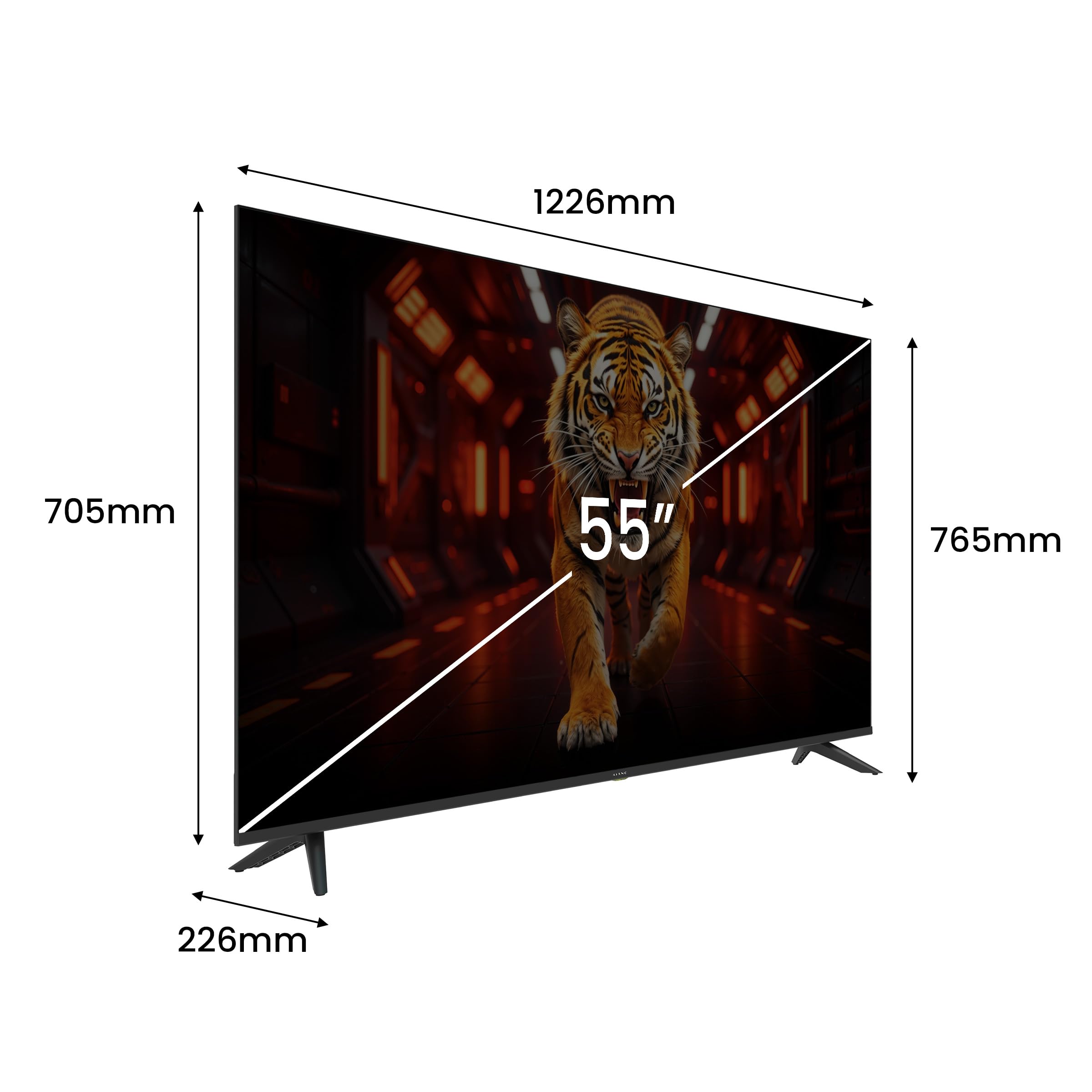 Kiano Elegance Smart TV LED 55 Pulgadas (140 cm) 4K UHD con TIZEN OS Dolby Audio, Triple Sintonizador DVB-T2/C/S2, 3× HDMI, Grabación PVR USB, Wi-Fi