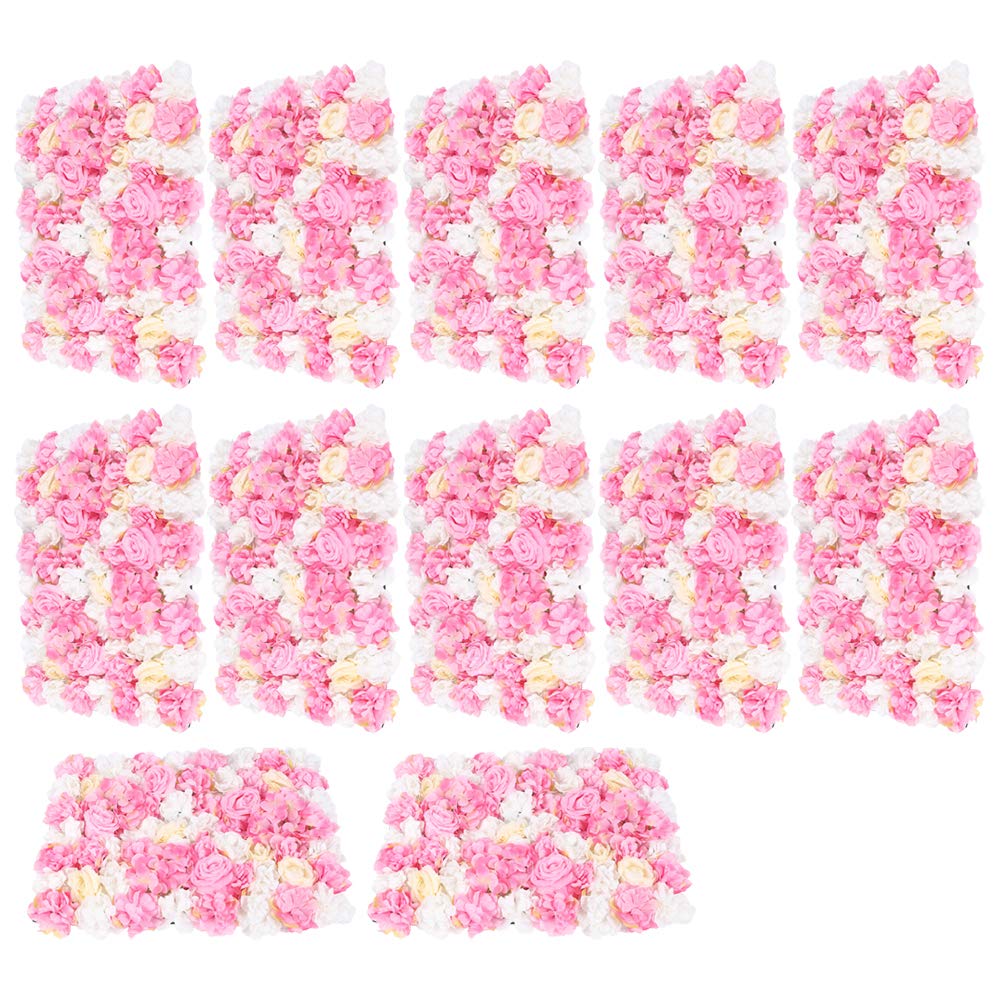 12 Stück Künstliche Blumenwand Hochzeit Blumen Paneele 40x60cm | Seidenstoff, Wandpaneele, Wanddeko Blumen, für Hochzeit, Valentinstag, Zuhause,Hintergrunddekoration