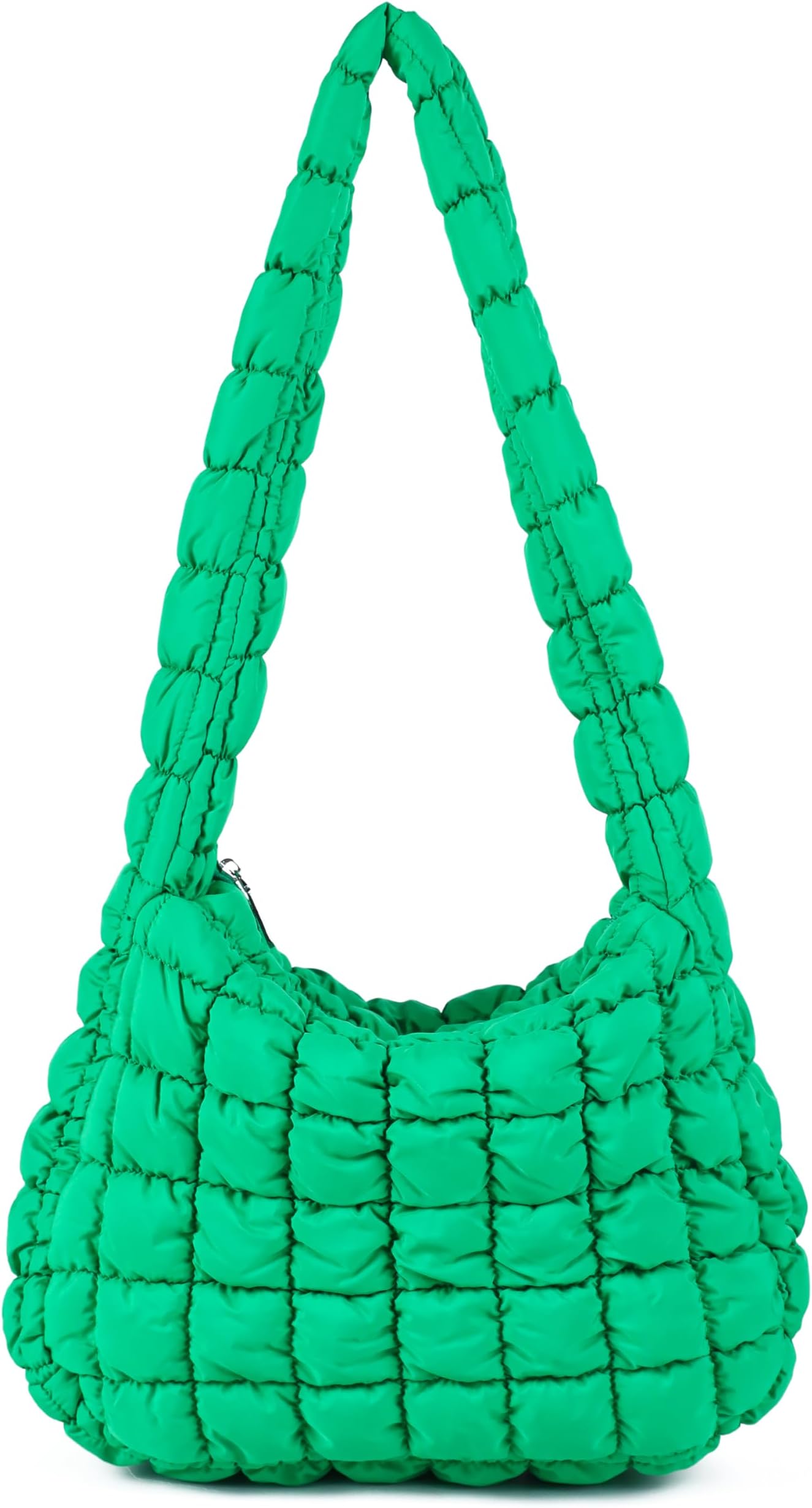 Puffer Quilted Shoulder Bag for Women Puffy Bubble Tote Bag Lightweight Nylon Handbag Padded Soft Purse