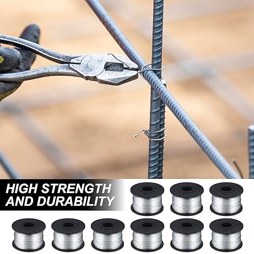 Miniatura 3 de Shimeyao 10 rollos de herramienta de alambre de amarre de barras de refuerzo de 1/32 pulgadas, 0.031 in, 360 pies, bobina de alambre para máquina