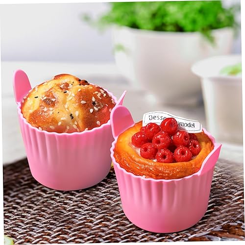 Miniatura 8 de 4 moldes de silicona para muffins antiadherentes para hornear cupcakes y muffins de calor, silicona para hornos, freidoras de aire fáciles