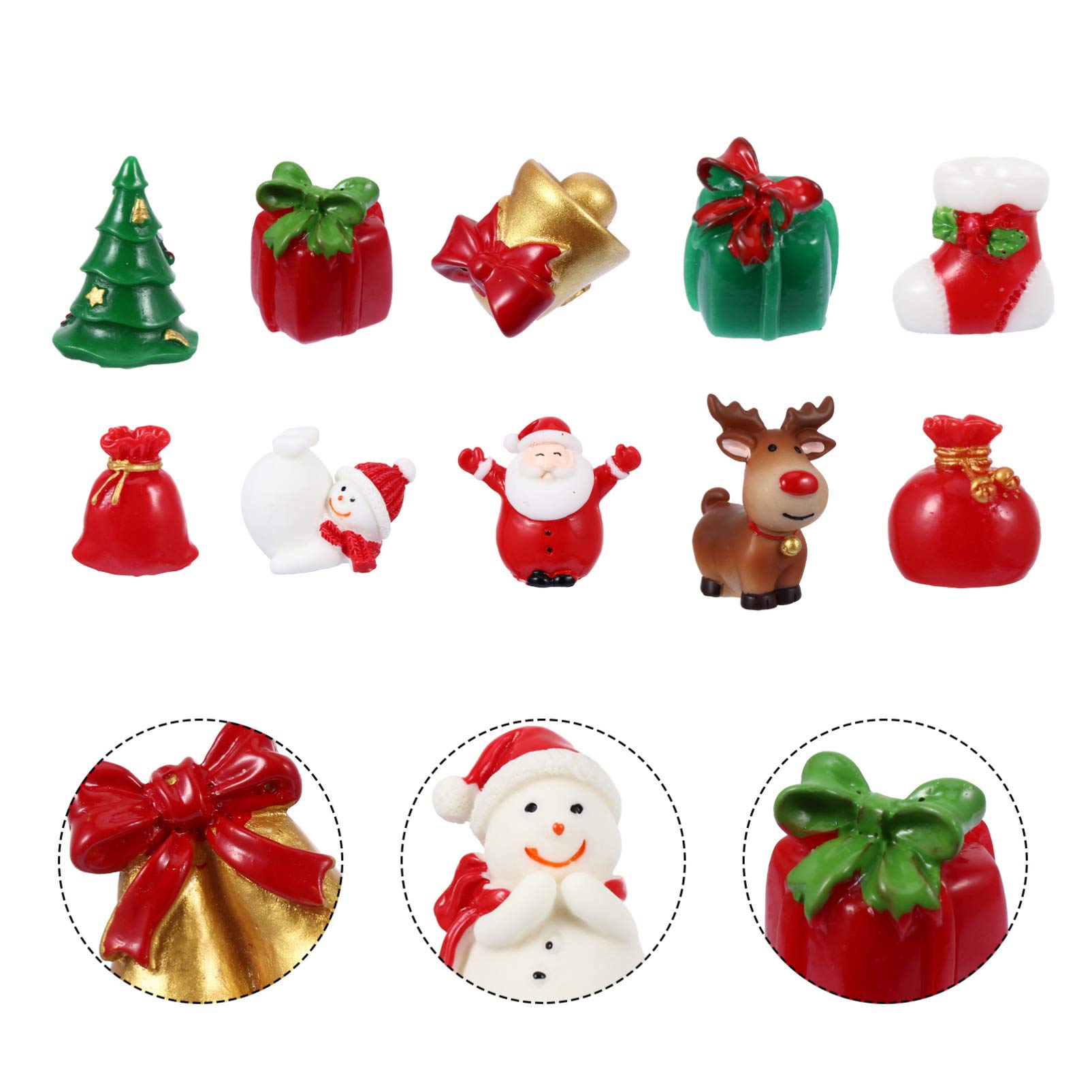 EXCEART 27pezzi Mini Ornamenti Natalizi in Resina Pinzetta Ornamenti di Cartone Animato Micro Paesaggi Natalizi Decorazioni per Casa e Giardino