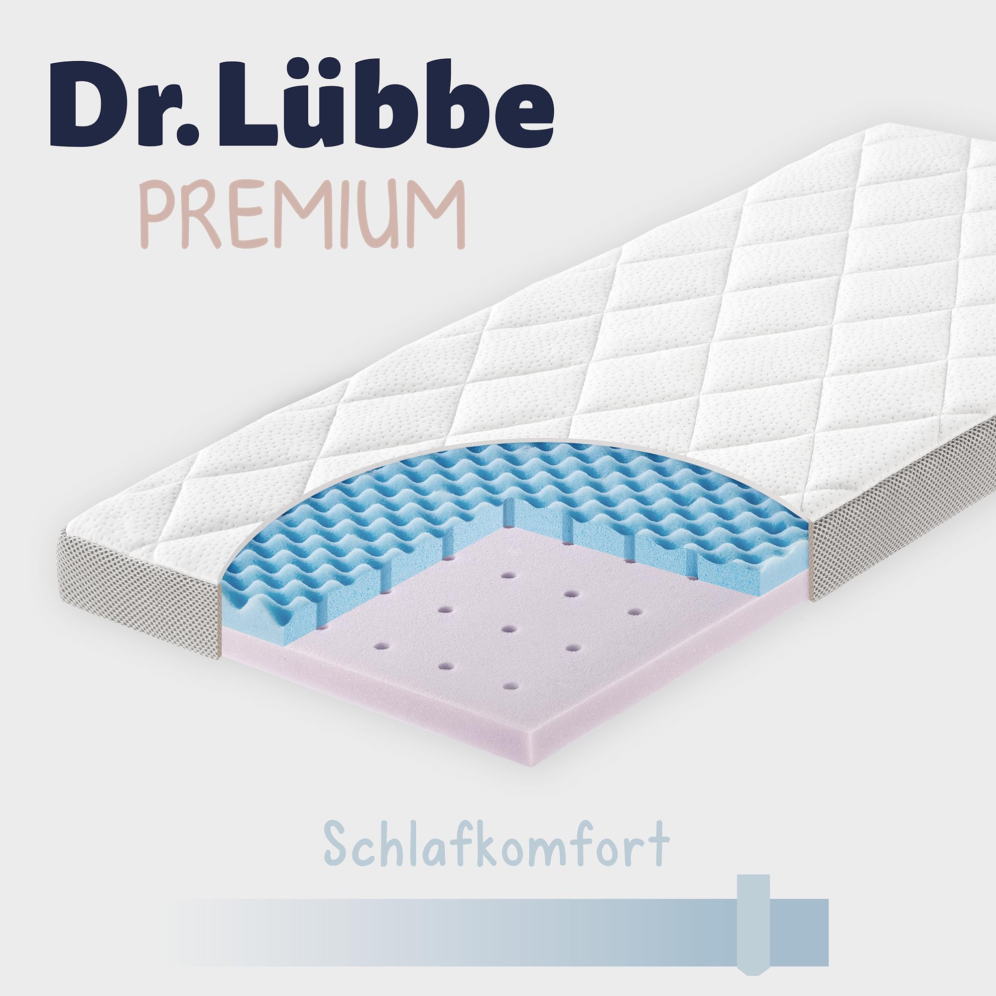 Julius Zöllner Dr. Lübbe Premium 40x90 cm – Babymatratze für die Wiege - ideal für Neugeborene – Made in Germany - besonders hochwertig und schadstoffgeprüft, atmungsaktiv, premium Liegekomfort