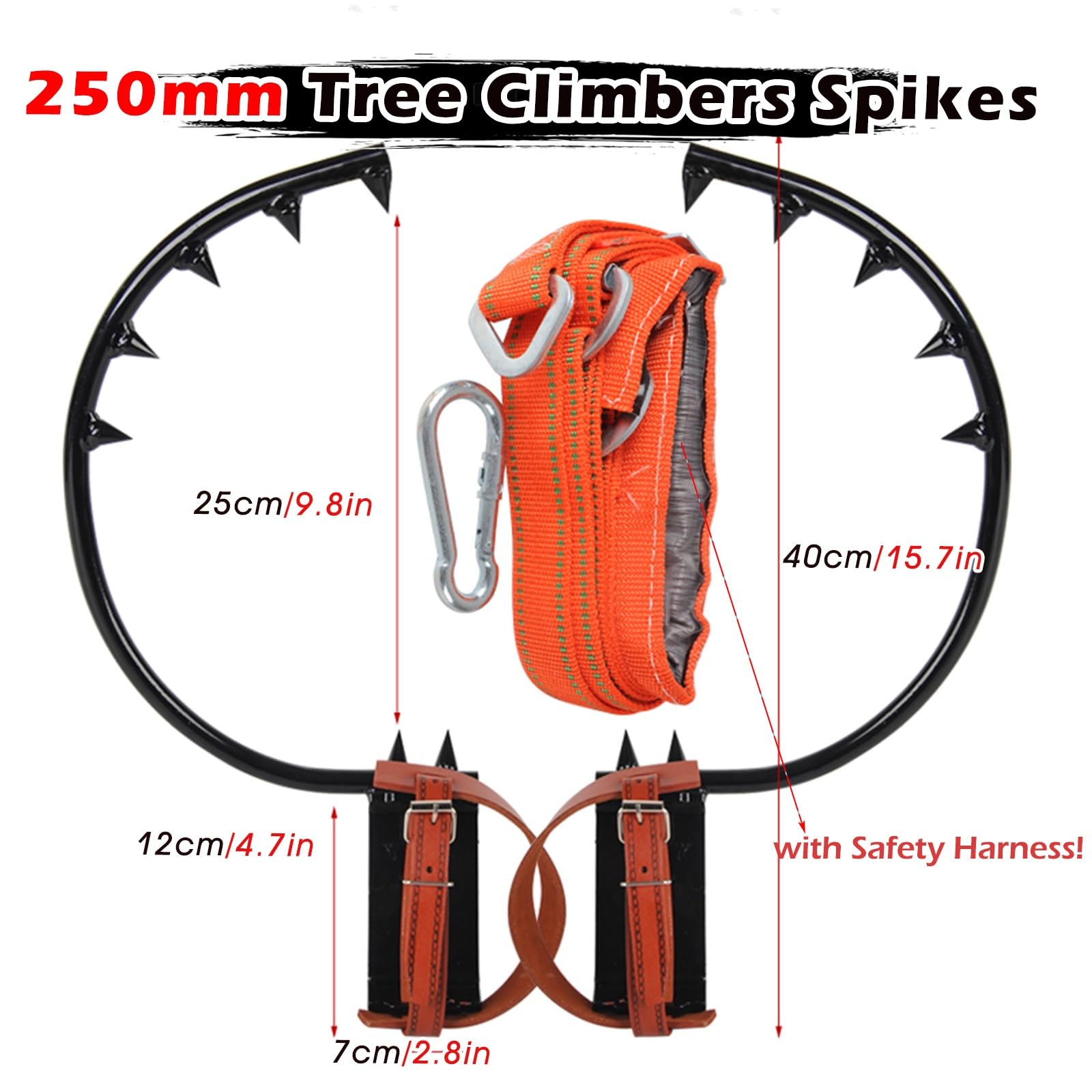 Generico Punte per Arrampicata sugli Alberi ad Alta Resistenza - Attrezzatura ergonomica per Arrampicata su Tronchi e Raccolta di Frutta - Attrezzatura per Arrampicata su Pali in Legno da 15,7'' per