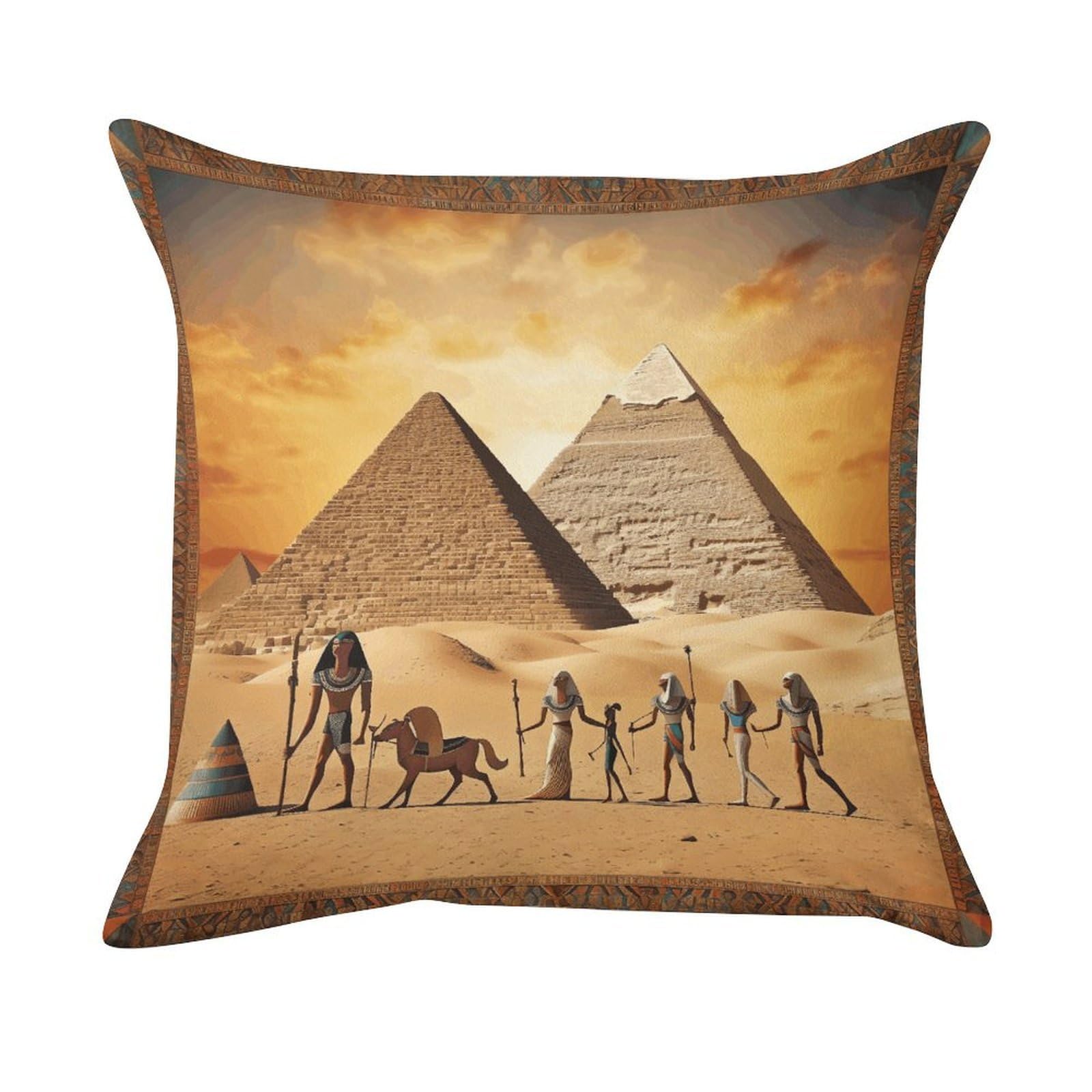 VstaDank Ancient Egypt Pillow Covers Super Soft Pillow Cases Square Throw Pillowcase Decorative Luxury Cushion Cases Velvet Lumbar Pillow Shells with Zipper for All Seasons
