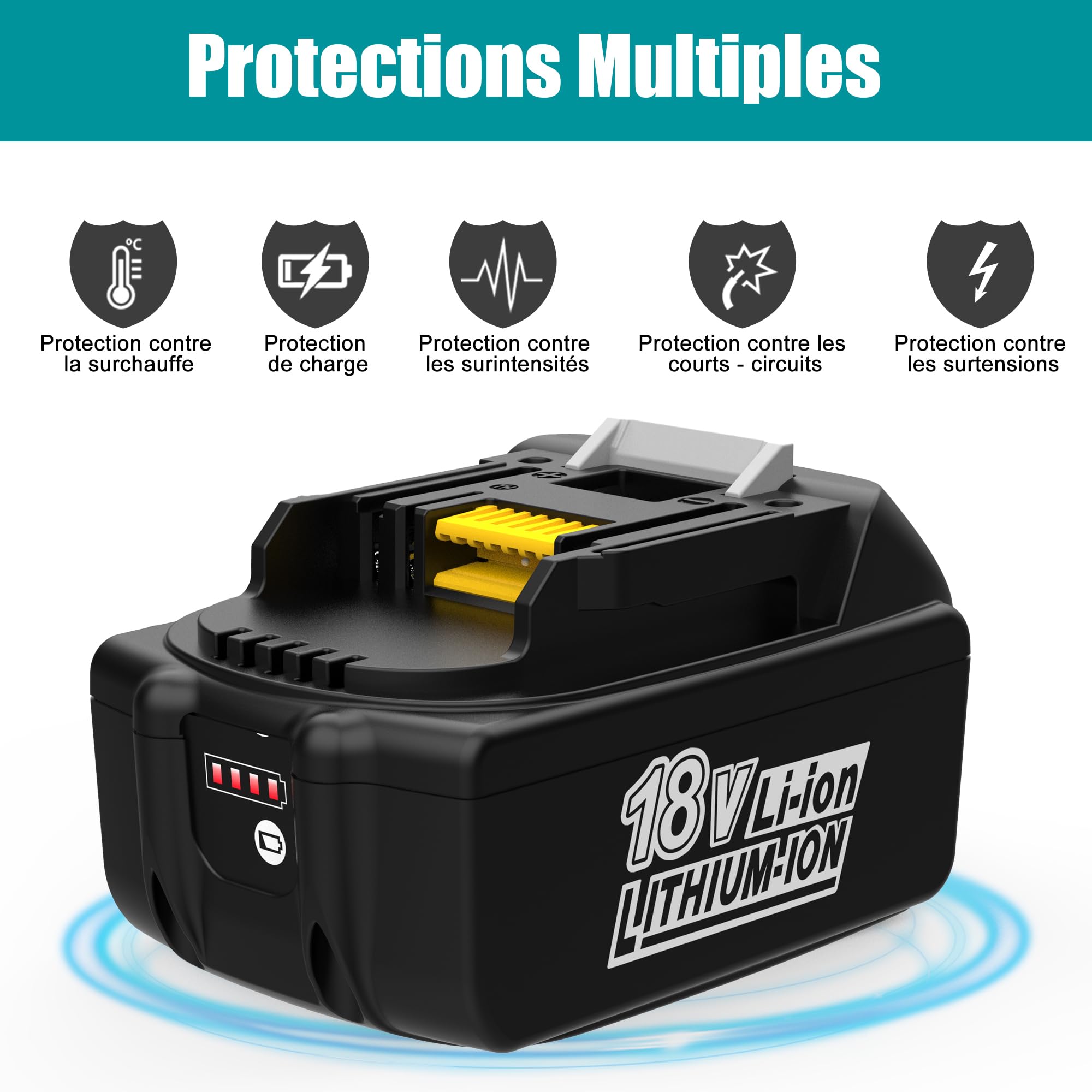 4pcs 18V 5500mAh Batterie pour Makita 18V Batterie