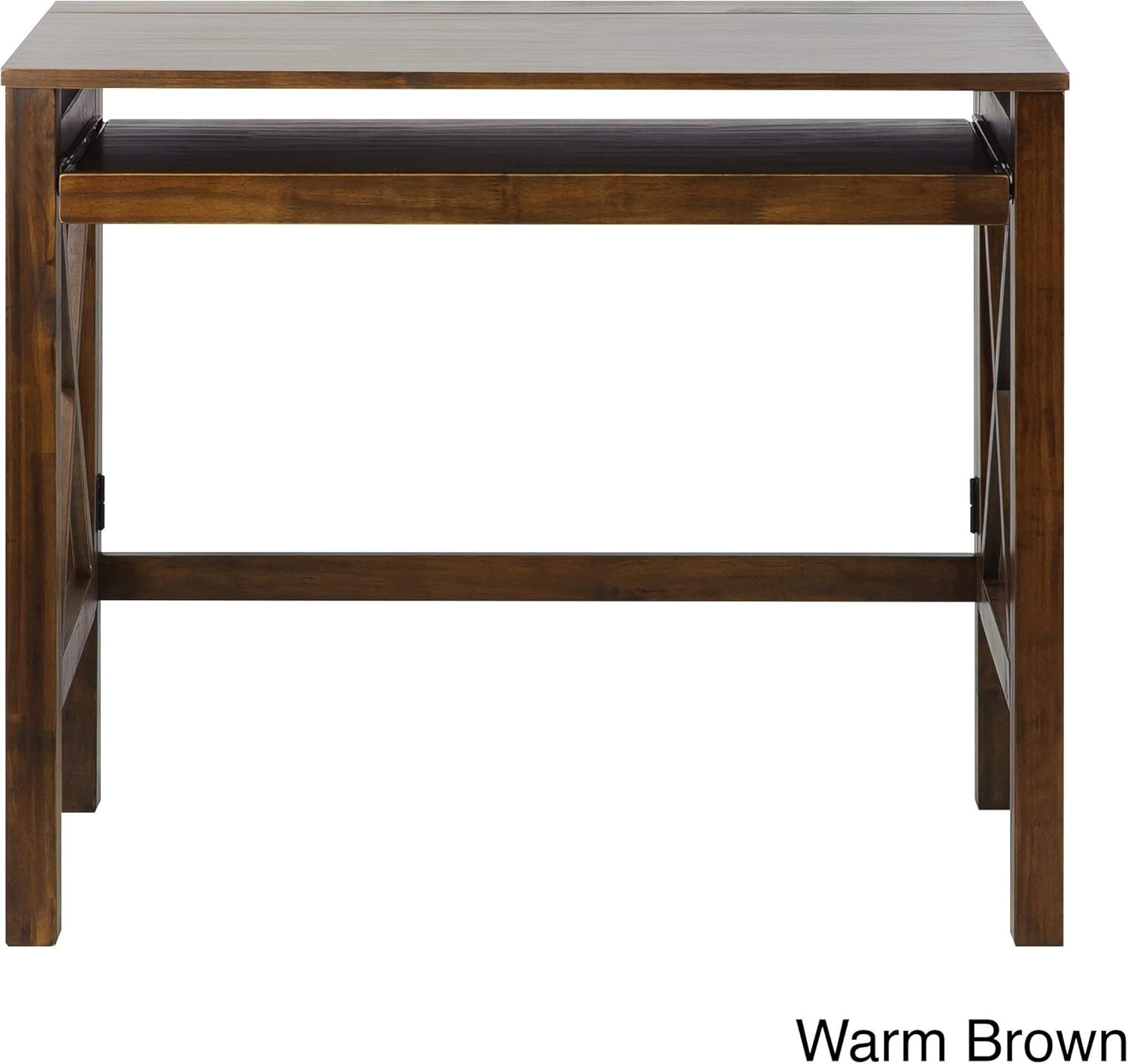 Misc Pull-Out Tray Folding Desk Brown Farmhouse Rectangular Wood Espresso Finish