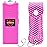 FIGHTSENSE Mini Stun Gun Keychain & Pepper Spray Combo Pack for Self Defense Kit - Extremely Powerful Stun Gun Flashlight for Women (Pink Bling)