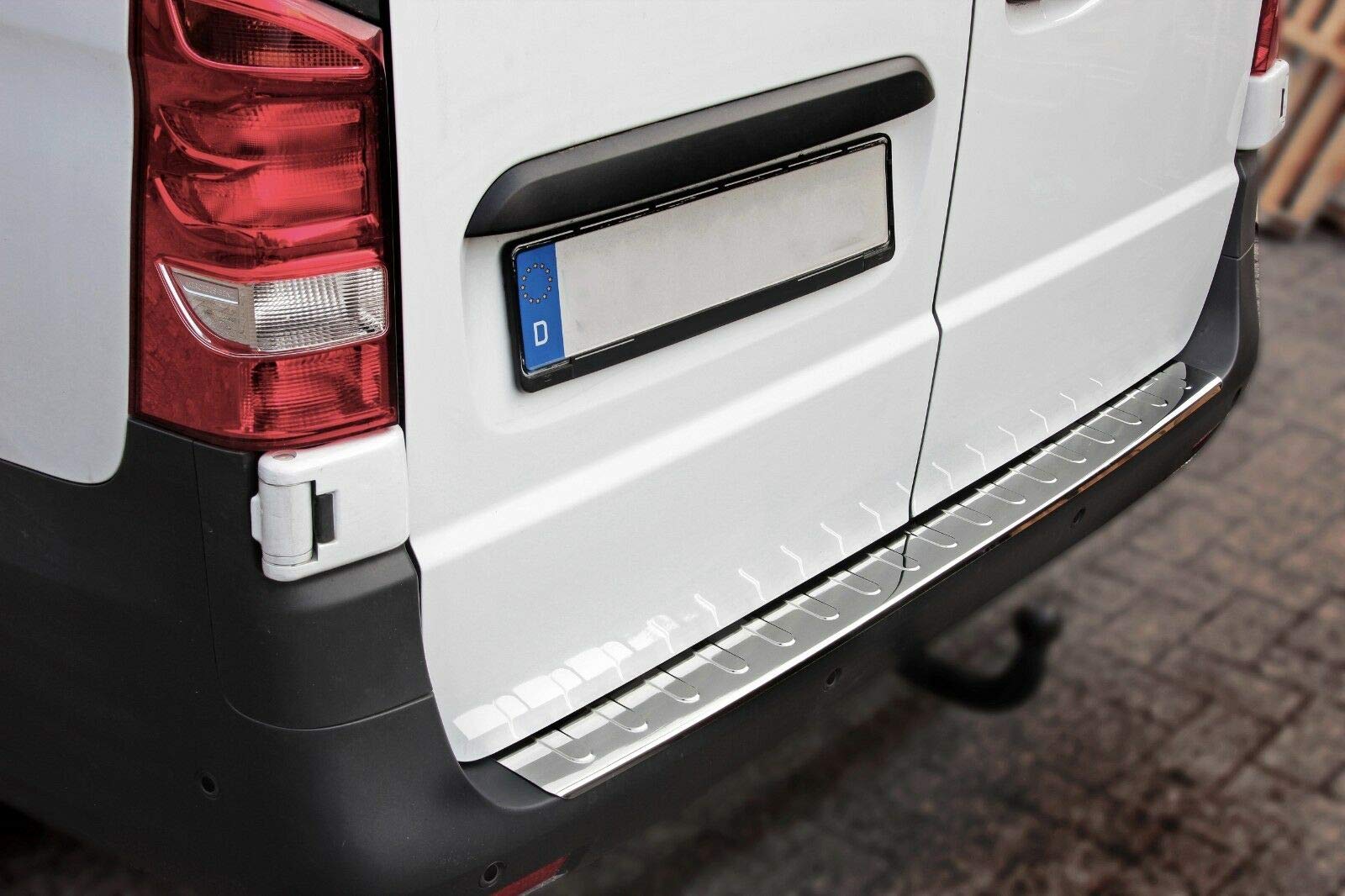 Protector Parachoques Trasero válido para Mercedes Vito Clase V W447 | Desde 2014+ Acero Inoxidable Cromado Proteccion para Borde del Maletero De Carga