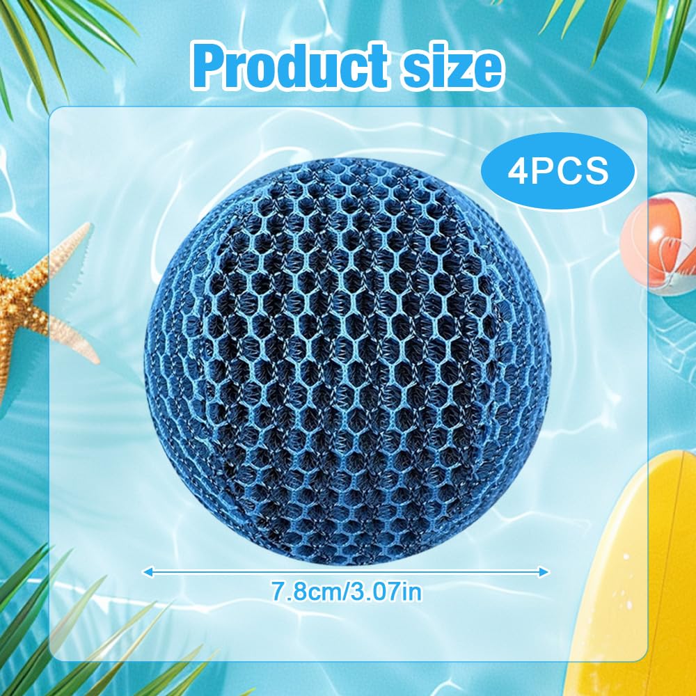 4 Stück Hot Tub Pool Scum Absorber-7 cm, Wiederverwendbarer Schaum zur Beseitigung von Schwammbällen, Poolschwamm Ölabsorber, Whirlpool Schaum Absorber für Schwimmbad und Spa, Whirlpool Zubehör