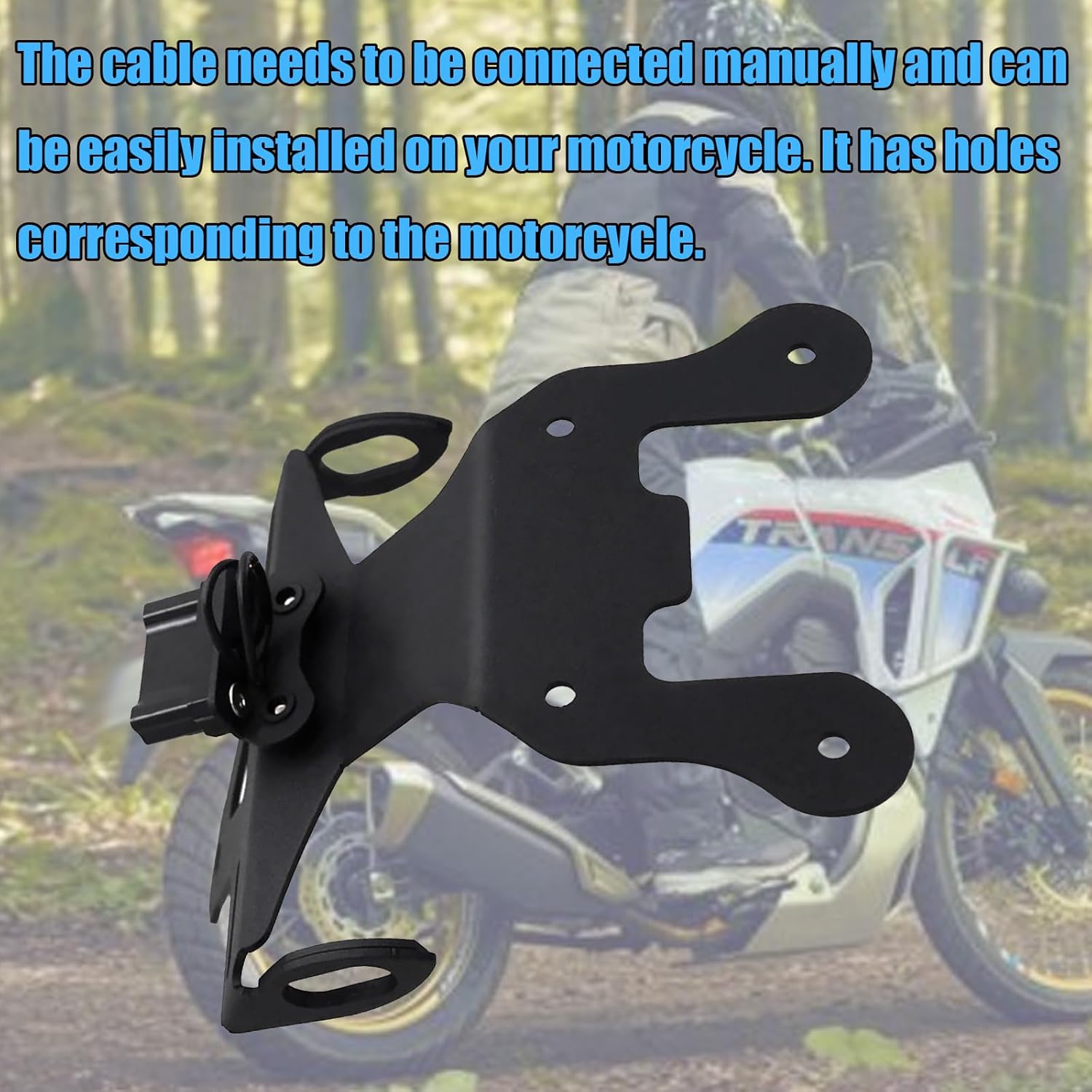 For XL750 TRANSALP XL 750 2023-2025 Motorcycle License Plate Frame LED Light License Plate Frame Short Tail Adjustable License Plate Frame Motorcycle Accessories