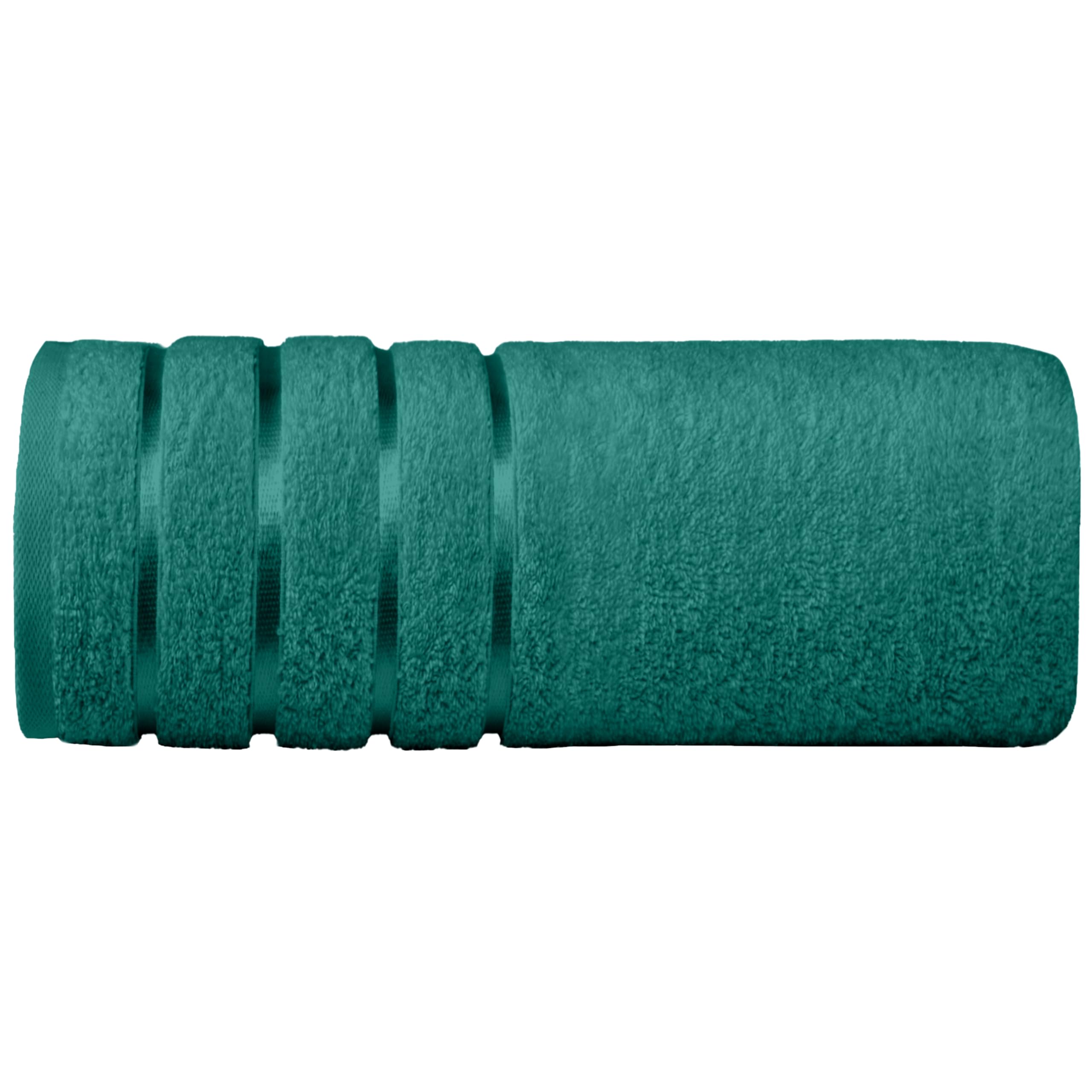 Elegant Comfort 100% Turkish Cotton 4 Lines Viscose Stripe Jumbo Bath Towel - Hotel Spa Quality Extra Large 35 x 70 Inch Bath Towel Ultra Soft, Super Absorbent Quick Dry Large Bath Towel, Turquoise