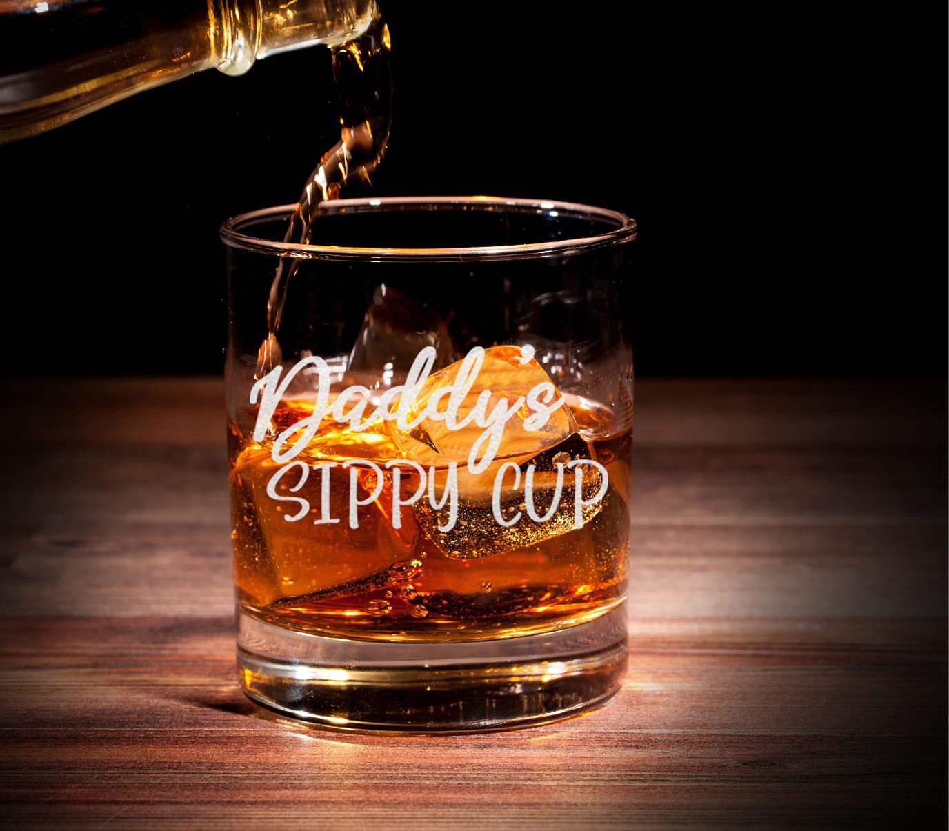 Daddy's Sippy Cup Old Fashion Rocks Glass Funny New Dad Gifts Birthday Fathers Day Gift
