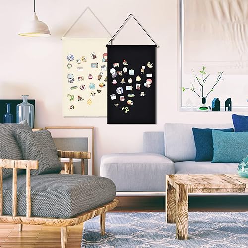 Miniatura 3 de Broche colgante de pared, estuche de almacenamiento de joyas, soporte de exhibición de lienzo, soporte de pancarta, aretes, collar, pin con