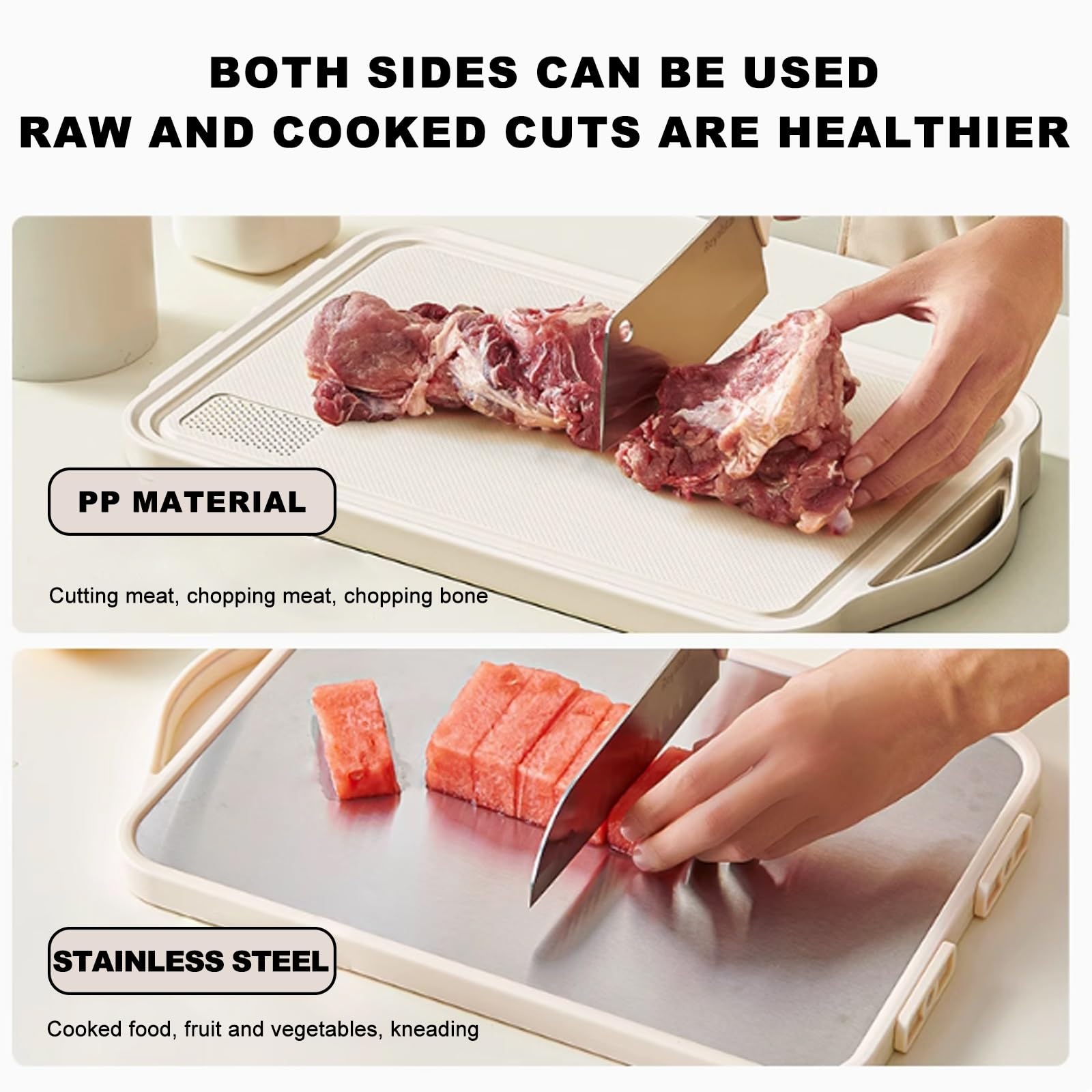 Tablas Cortar Doble Cara Engrosadas Con Escala Tablas Cortar For Cocina,acero Inoxidable Antideslizante Tablas Cortar Con Afilado Colgable Y Pie Fácil Limpiar Adecuado For La Cocina(38*25cm/14.96*9.84