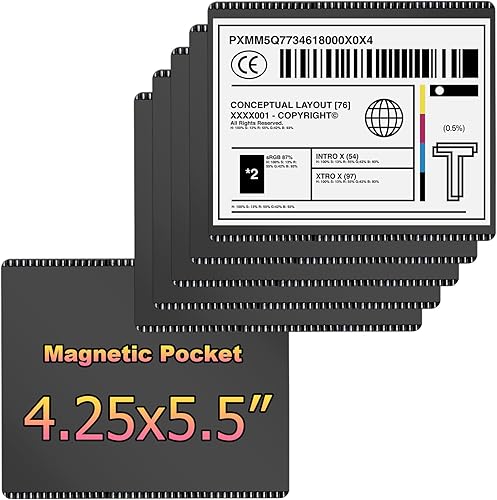 Miniatura 8 de chunniao Marco de fotos magnético negro 4 x 6 para refrigerador, mangas de imanes de fotos