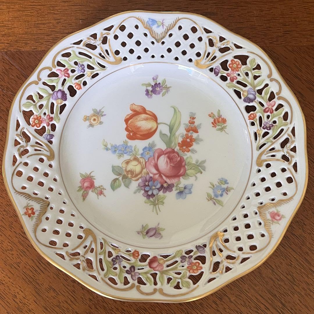 【美品】シューマンババリア★ドレスデンフラワー★ピアスプレート② Amazon.co.jp: ドイツ製 シューマンババリアドレスデンフラワーピアス