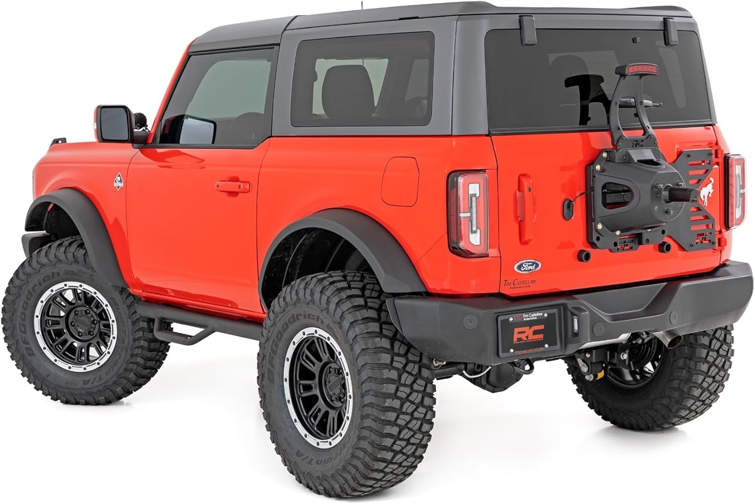 Rough Country 3rd Brake Light Extension Bracket for Ford Bronco Sasquatch 4WD 2021-2025 - Relocates Factory Light to Clear Up to 37" Spare