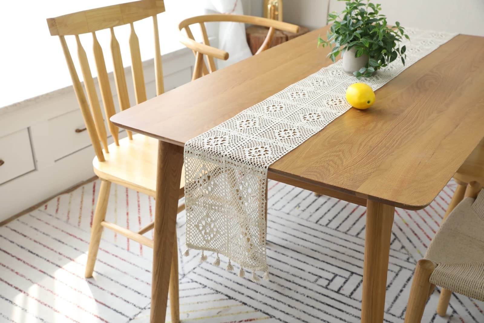 Bieżnik na stół Boże Narodzenie, beżowy świąteczny bieżnik na stół koronka puste kwiaty poliester bieżnik na stół 24 x 240 cm dekoracja kuchni dekoracje stołu