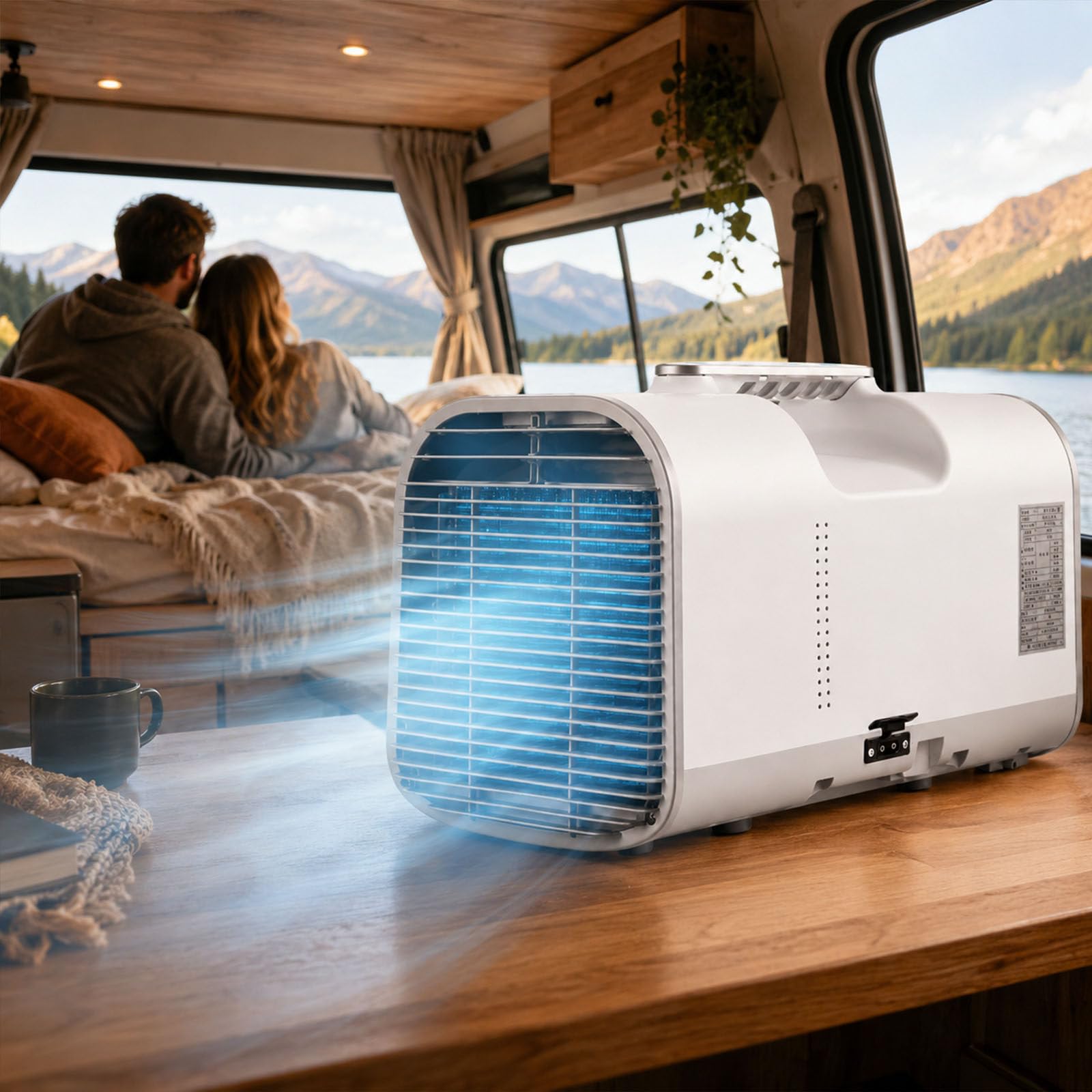 Ershangmao Multicolor Portable Air Conditioner,Mobile Air Conditioner For Campervan Travel And Small Rooms,4 In 1 Cool-Fan Dry Sleep Modes,Auto-Evaporation,Camping Ac Unit,61 To 90 F Control,Easy Carry 1300W