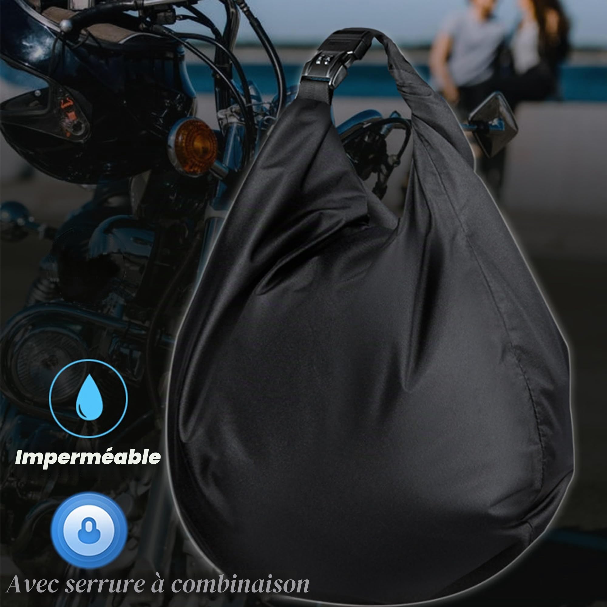 ZAHD Moto Oxford Tissu Sac Imperméable Portable Casque Double Usage Sac pour Casque de Moto Bagages Étanche Sac de Transport de Casque pour Conduire avec Une Moto pour Casque de Moto (Noir2)