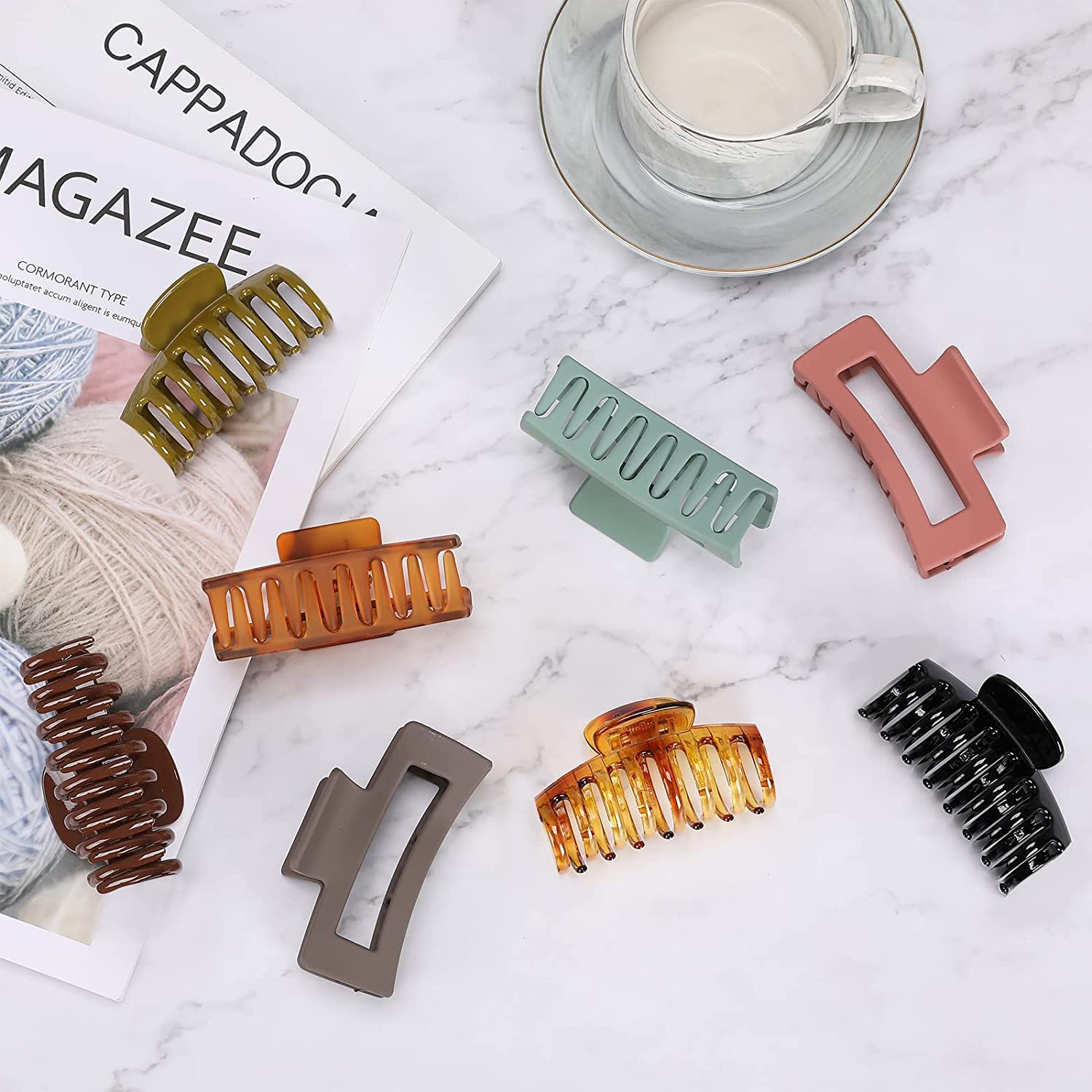 Fermaglio per capelli grande, Grandi clip di artigli, [3 pezzi] Clip di artigli di capelli grandi for donne e ragazze, fermagli for capelli sottili sottili lunghi capelli lunghi 2 stili artigli non sl