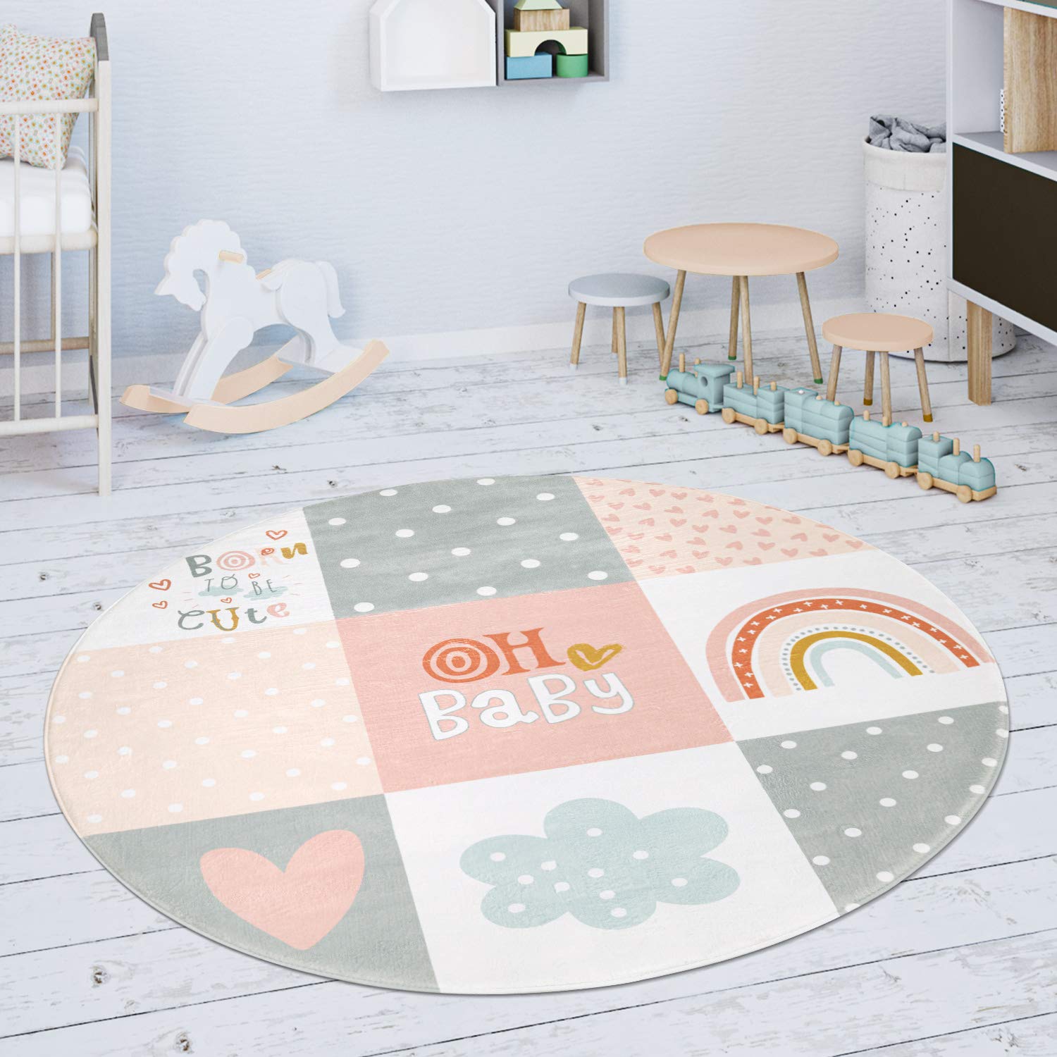 Tappeto Bambini Rotondo Stella E Luna - Paco Home 120 Cm Per Cameretta - Foto 4