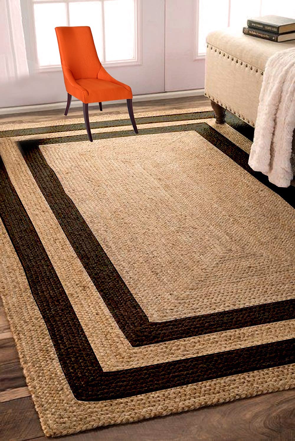 shetherug Home Decor Cotton Rug, Natural Fibers, Braided Reversible Cotton Carpet for Bedroom Living Room, Dining Room, Hall, Office… (Pattern 7, 5x10 feet) (B0CBZMVRJP) Amazon Price History, Amazon Price Tracker