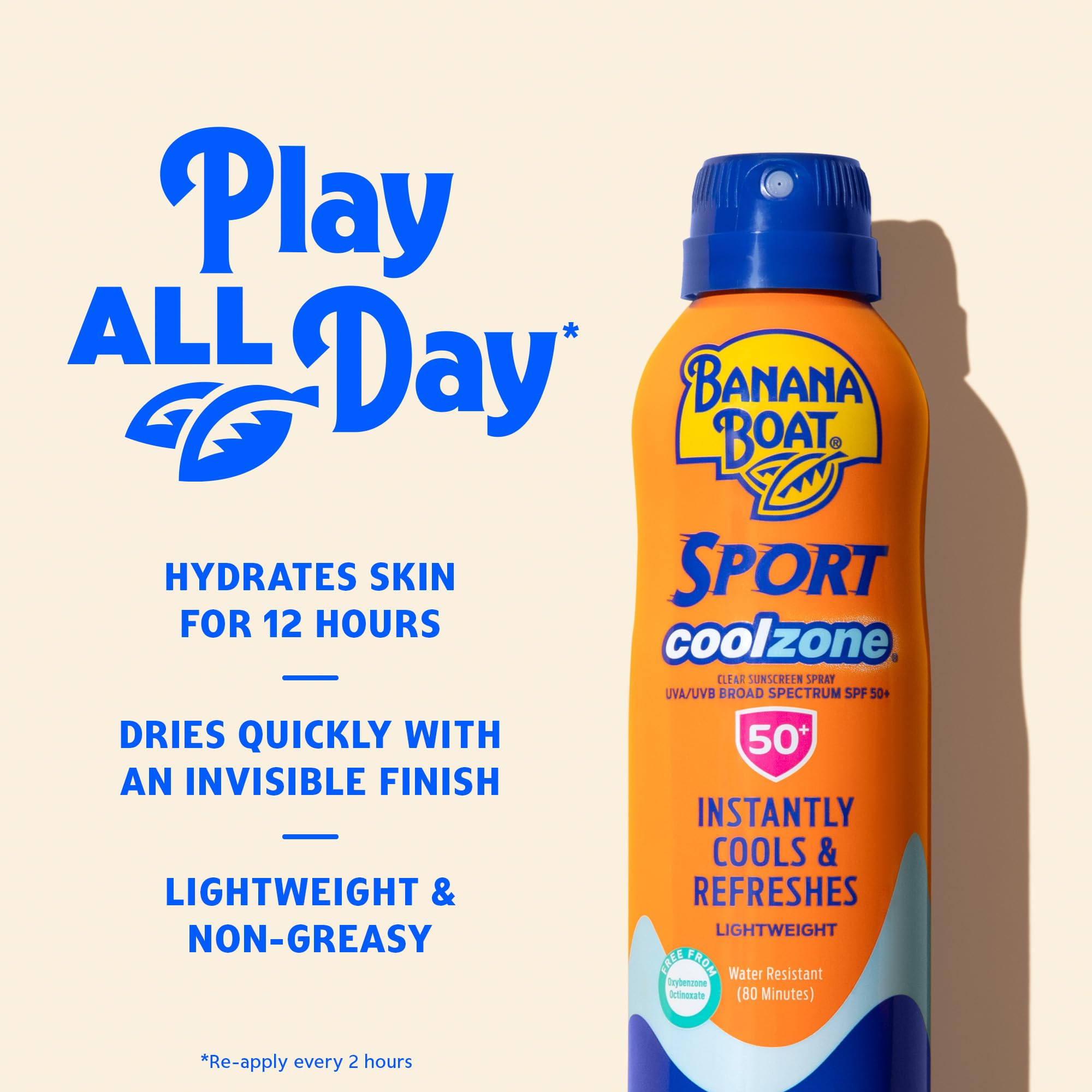 Amazon.com: Banana Boat Sport Cool Zone SPF 50 Sunscreen Spray, 6