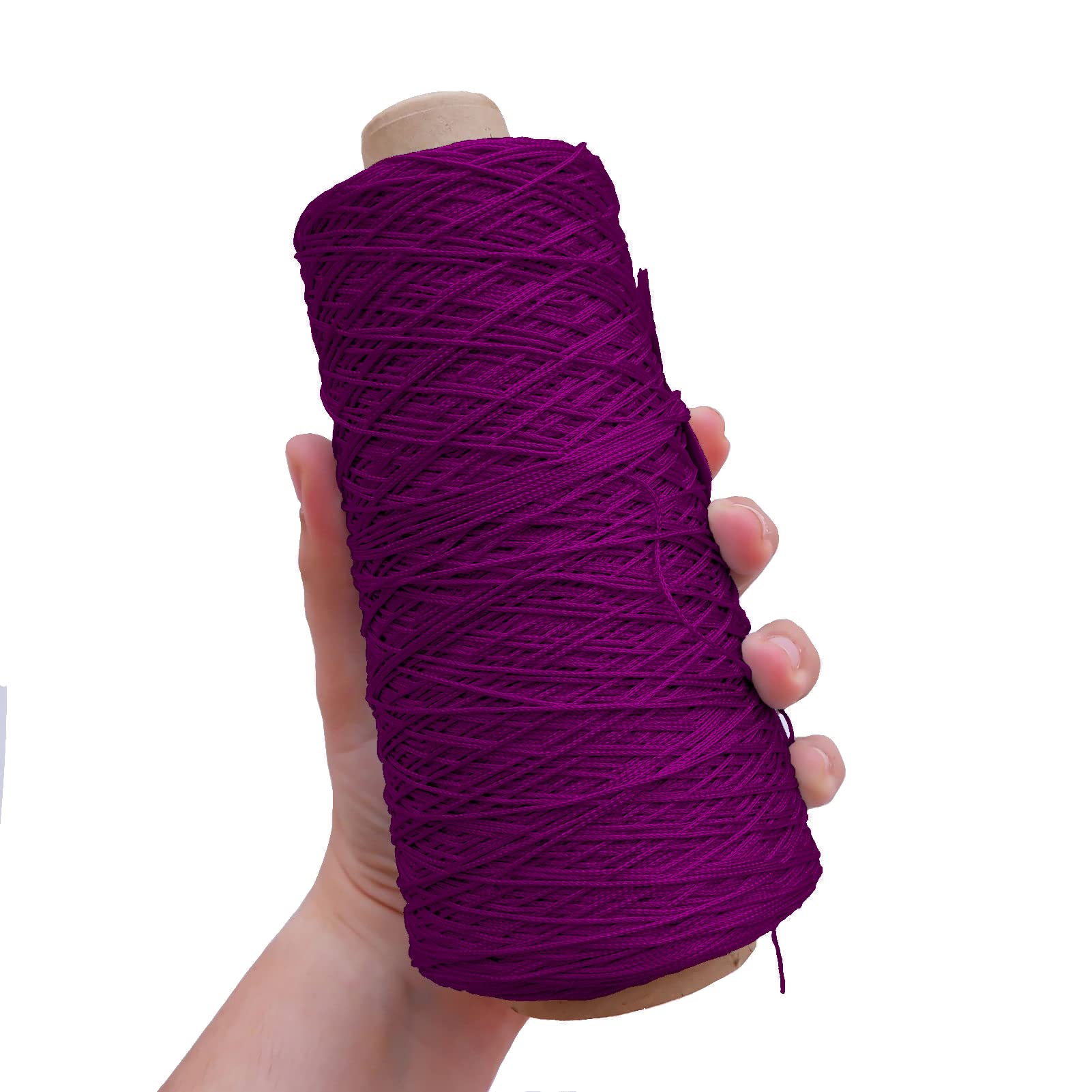 TEXTEX = Cuquillo Chain Thread. Yarn for Knitting and Crochet. Composition 100% Rayon. 1 Cone of 200grs and 600mts (Purple)