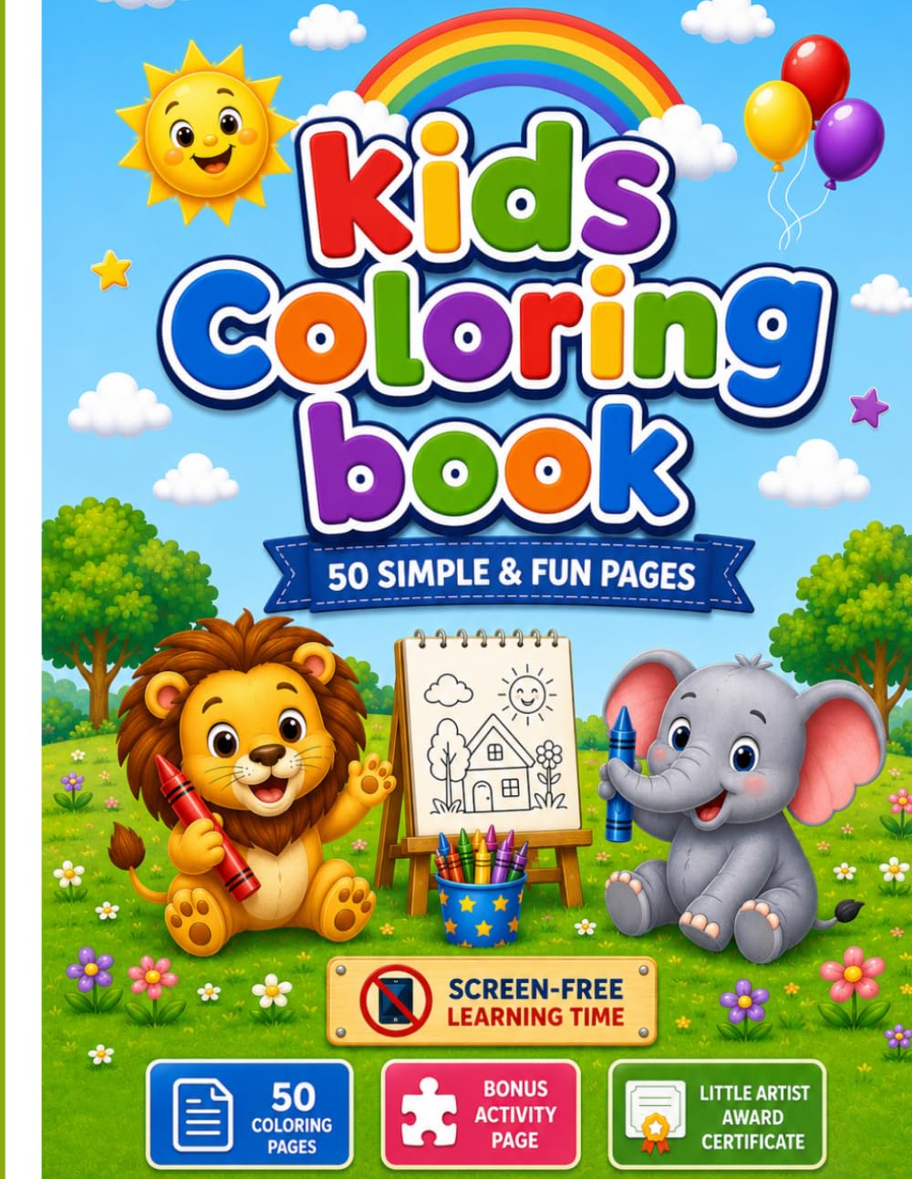 Fun Coloring Book for Kids: Easy and Cute Coloring Pages for Kids