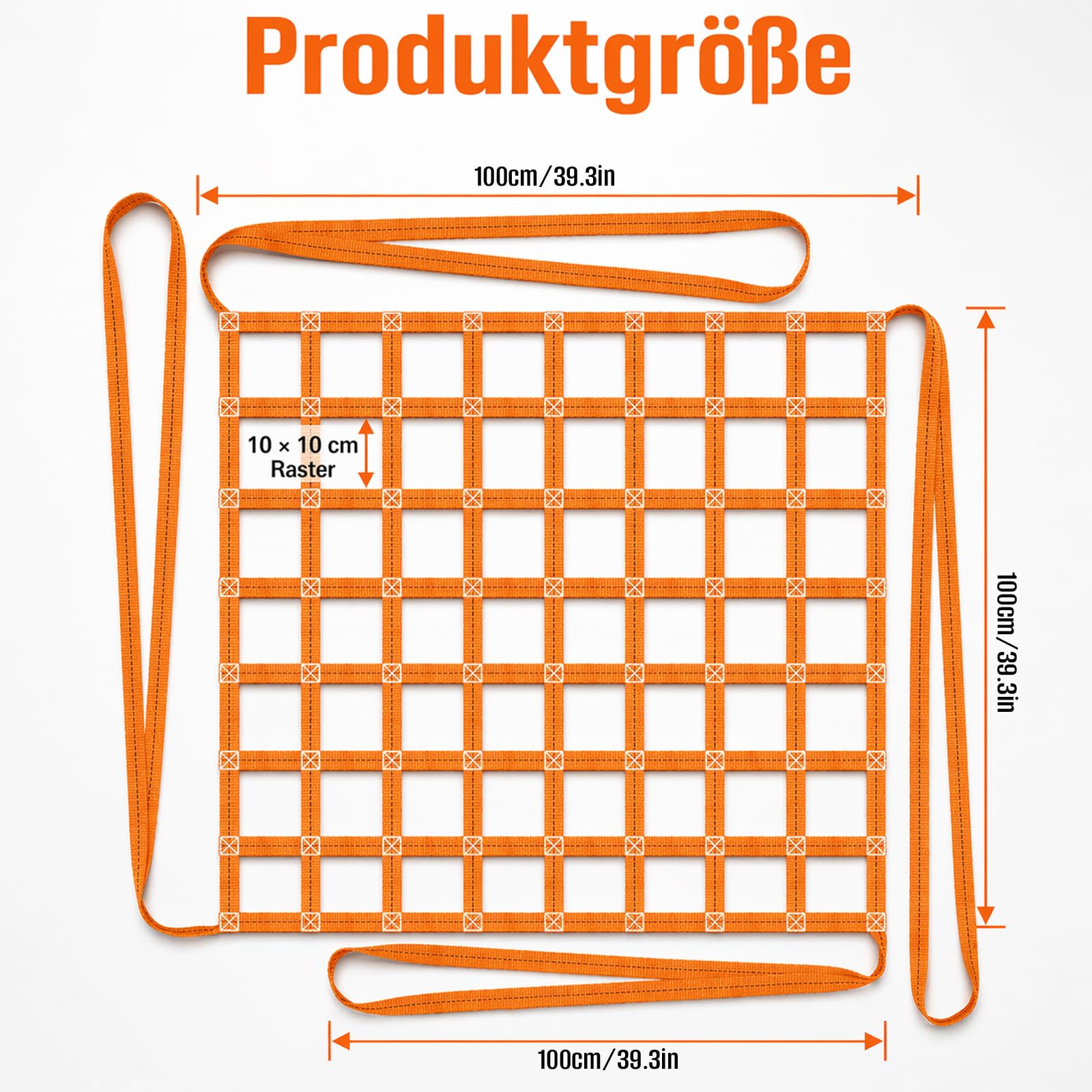 Hebe-Hebenetz, 1 X 1 m Ladung Hängendes Netz, Polyester Ladungshebenetz, 10cm Quadratische Mesh Load 300kg, Hangendes Hebenetz Zum Be Und Entladen Von Fracht
