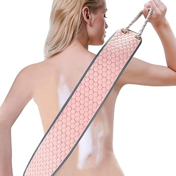 38 Inch Exfoliating Back Scrubber for Shower, Back Washer, Pink