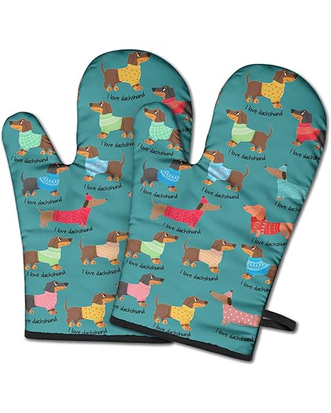 Dachshund Oven Mitts for Dachshund Lover,Heat Resistant Kitchen Gloves for Cooking ...