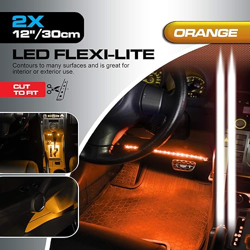 Miniatura 2 de Pilot Automotive CZ-177N - Juego de luces LED flexibles (2 piezas, 12 pulgadas), color naranja